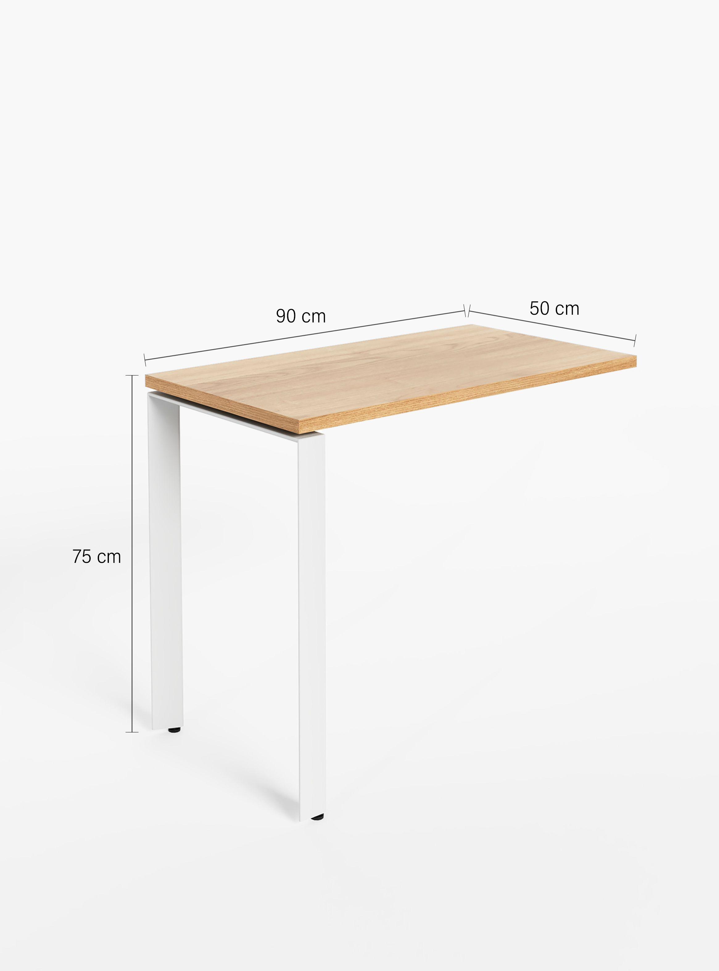 Lateral para Escritorio Space 50x90 Natura/Blanco-3