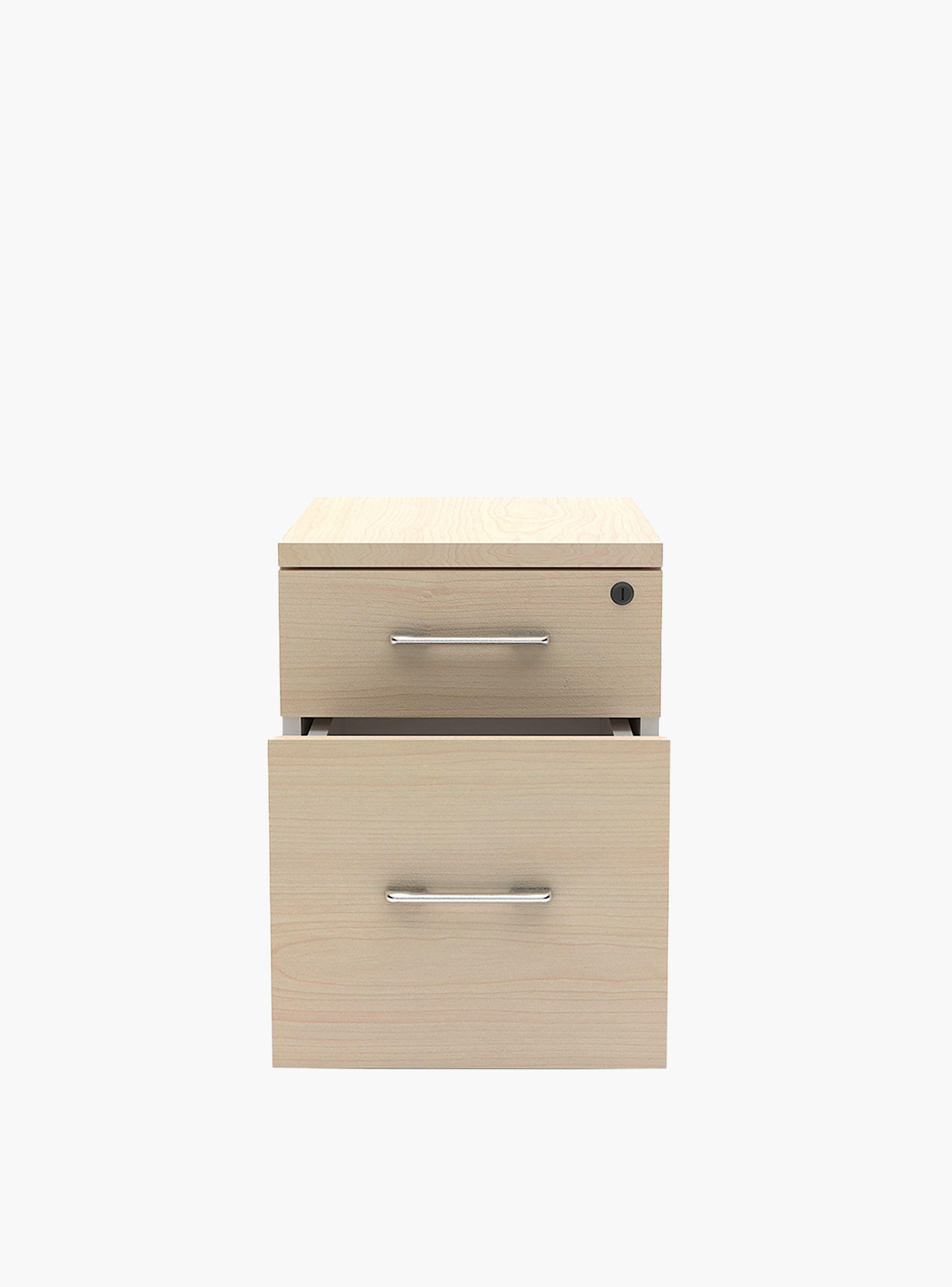 Cajonera Melamina Móvil 57 cm Natura/Blanco-0