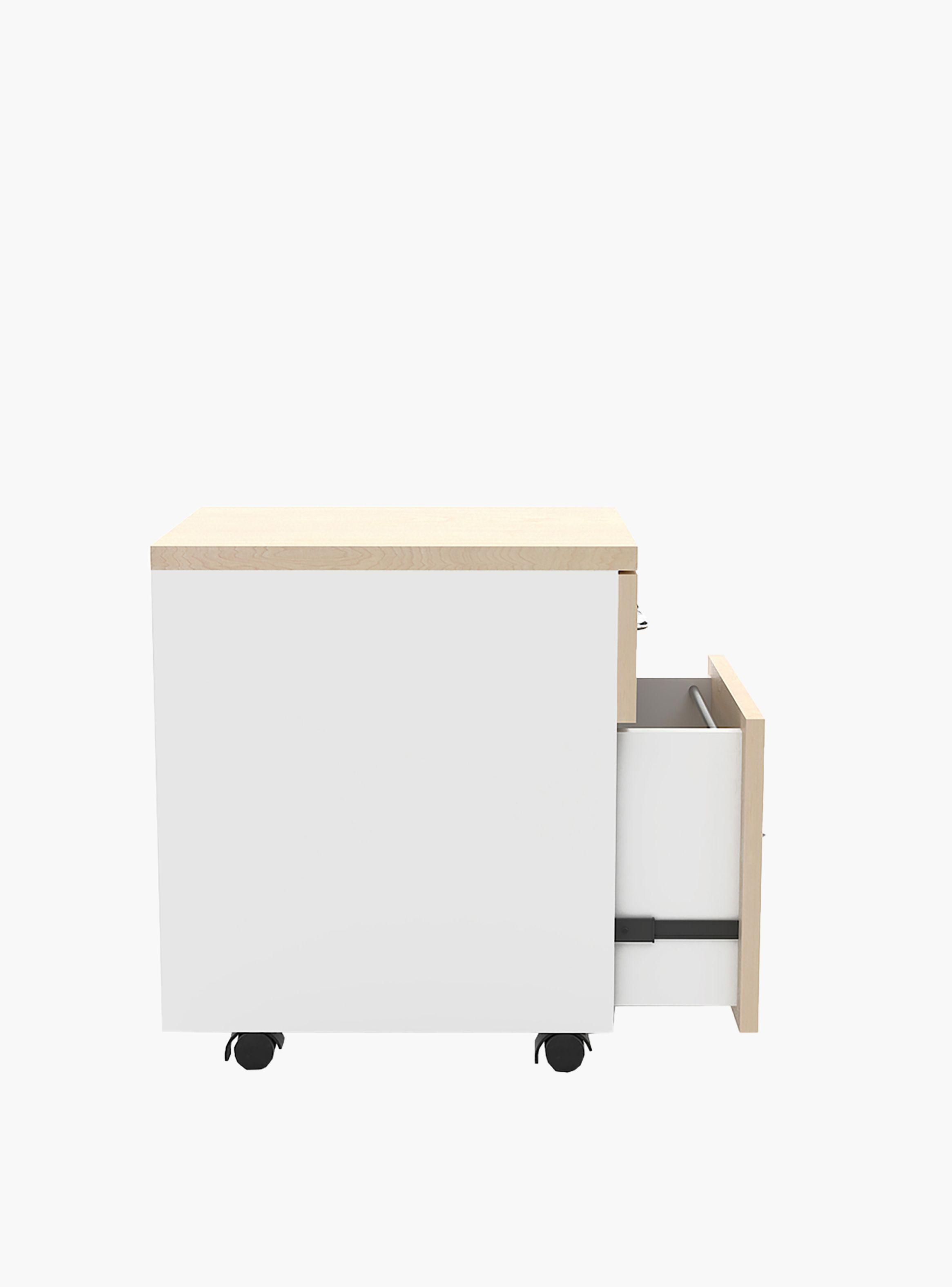 Cajonera Melamina Móvil 57 cm Natura/Blanco-2