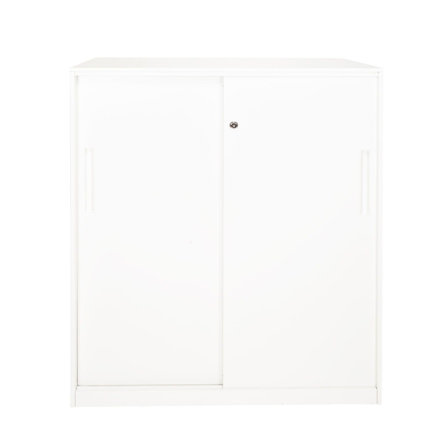 Gabinete Oficina Alto Metálico Con puertas Blanco-6