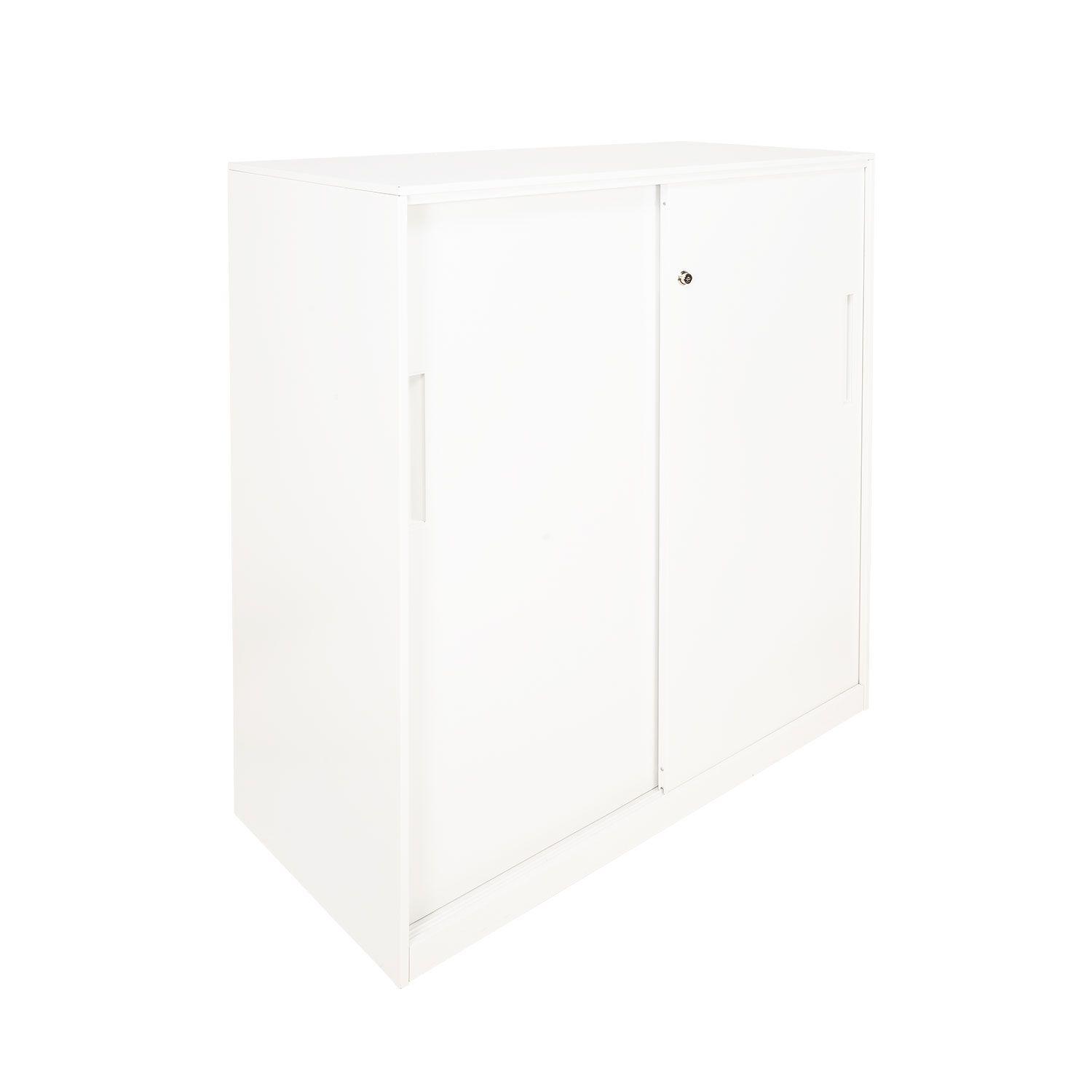 Gabinete Oficina Alto Metálico Con puertas Blanco-9