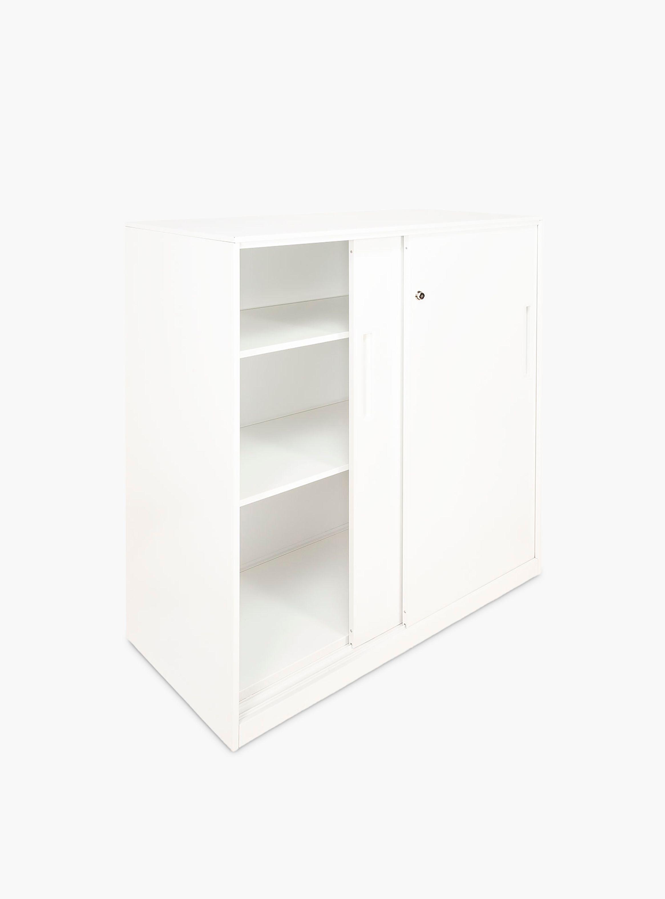 Gabinete Oficina Alto Metálico Con puertas Blanco-2
