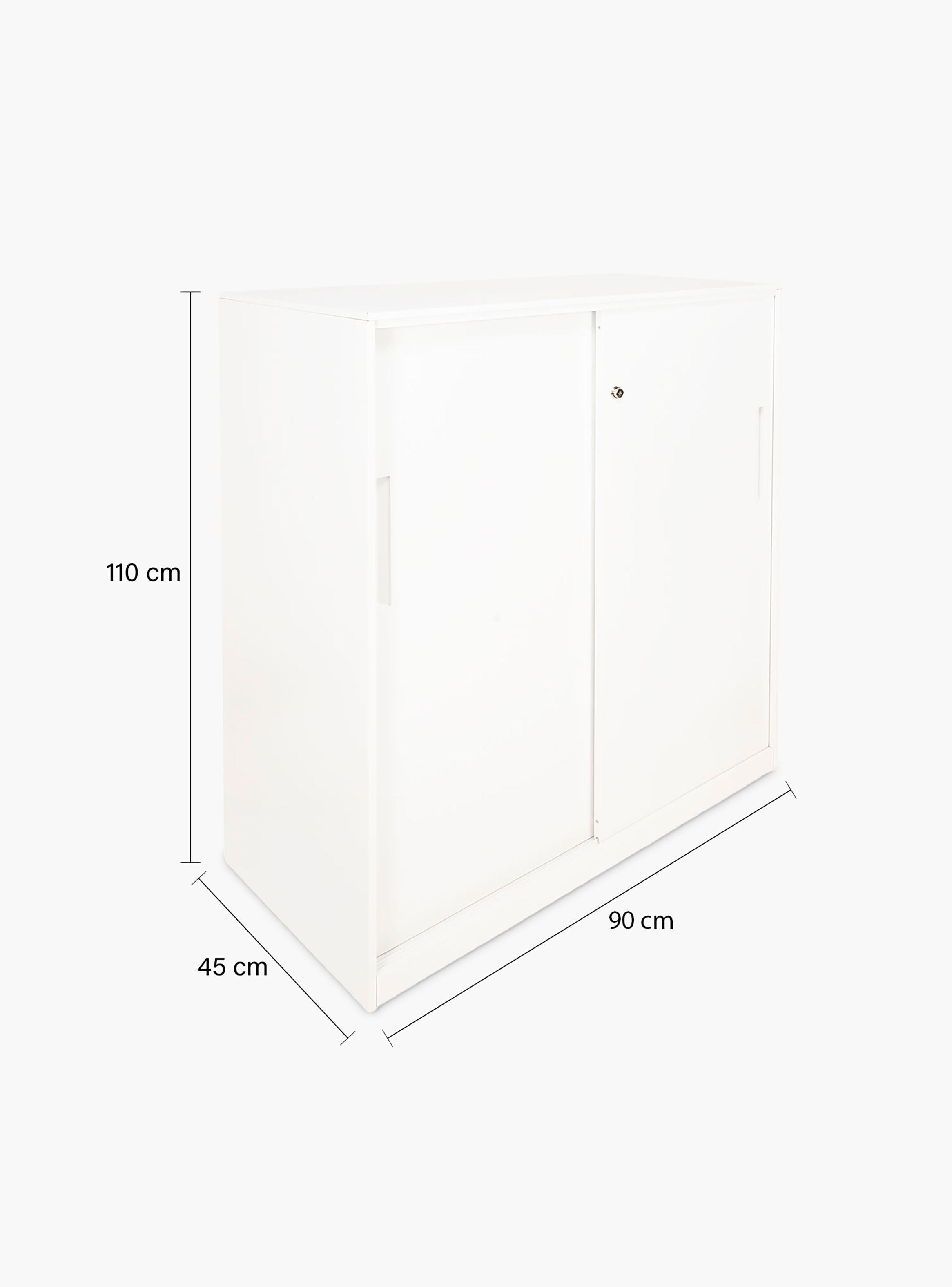 Gabinete Oficina Alto Metálico Con puertas Blanco-3