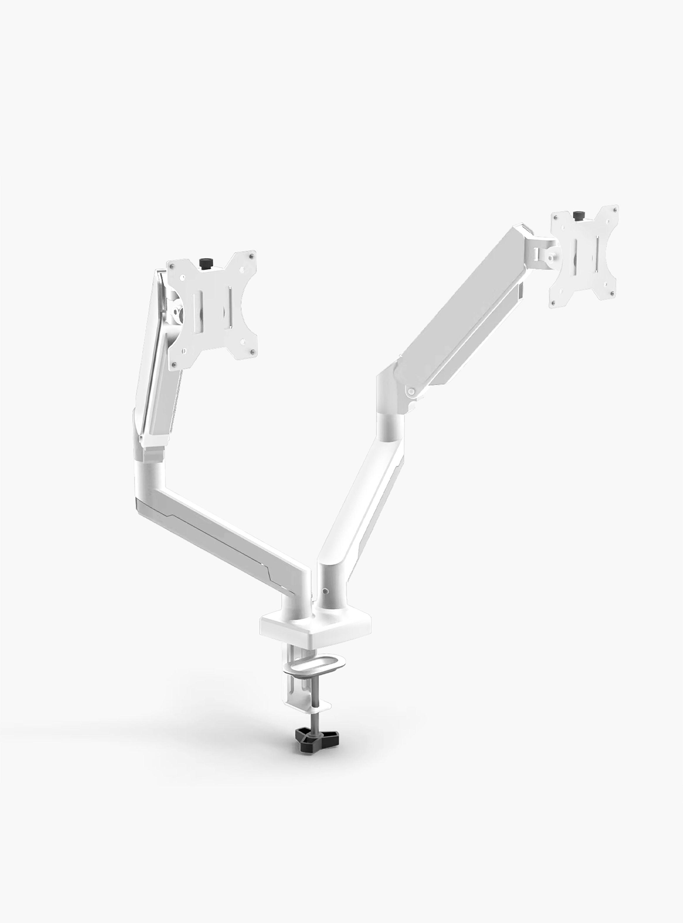 Soporte Monitor Escritorio Doble Blanco-2