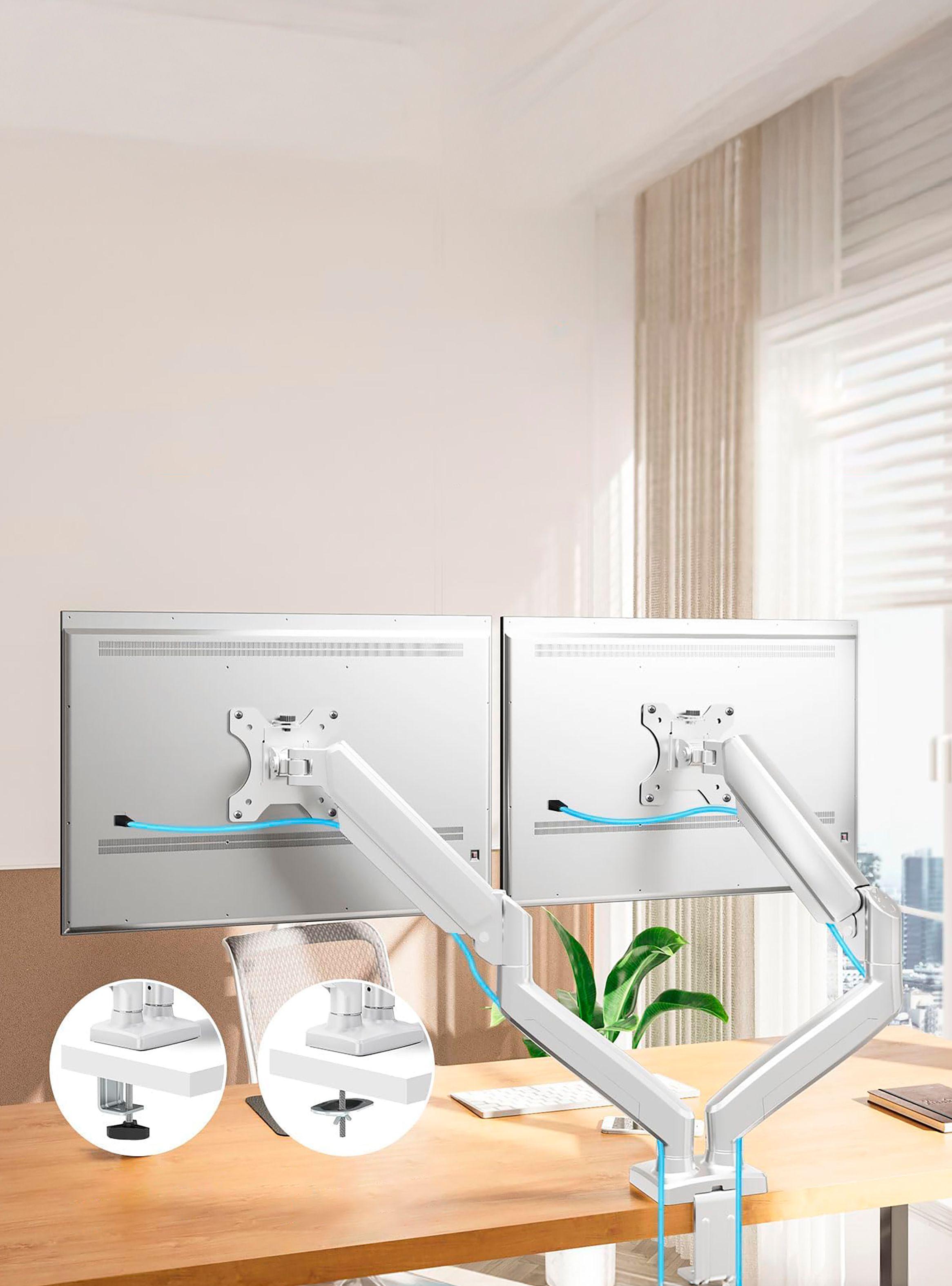 Soporte Monitor Escritorio Doble Blanco-4