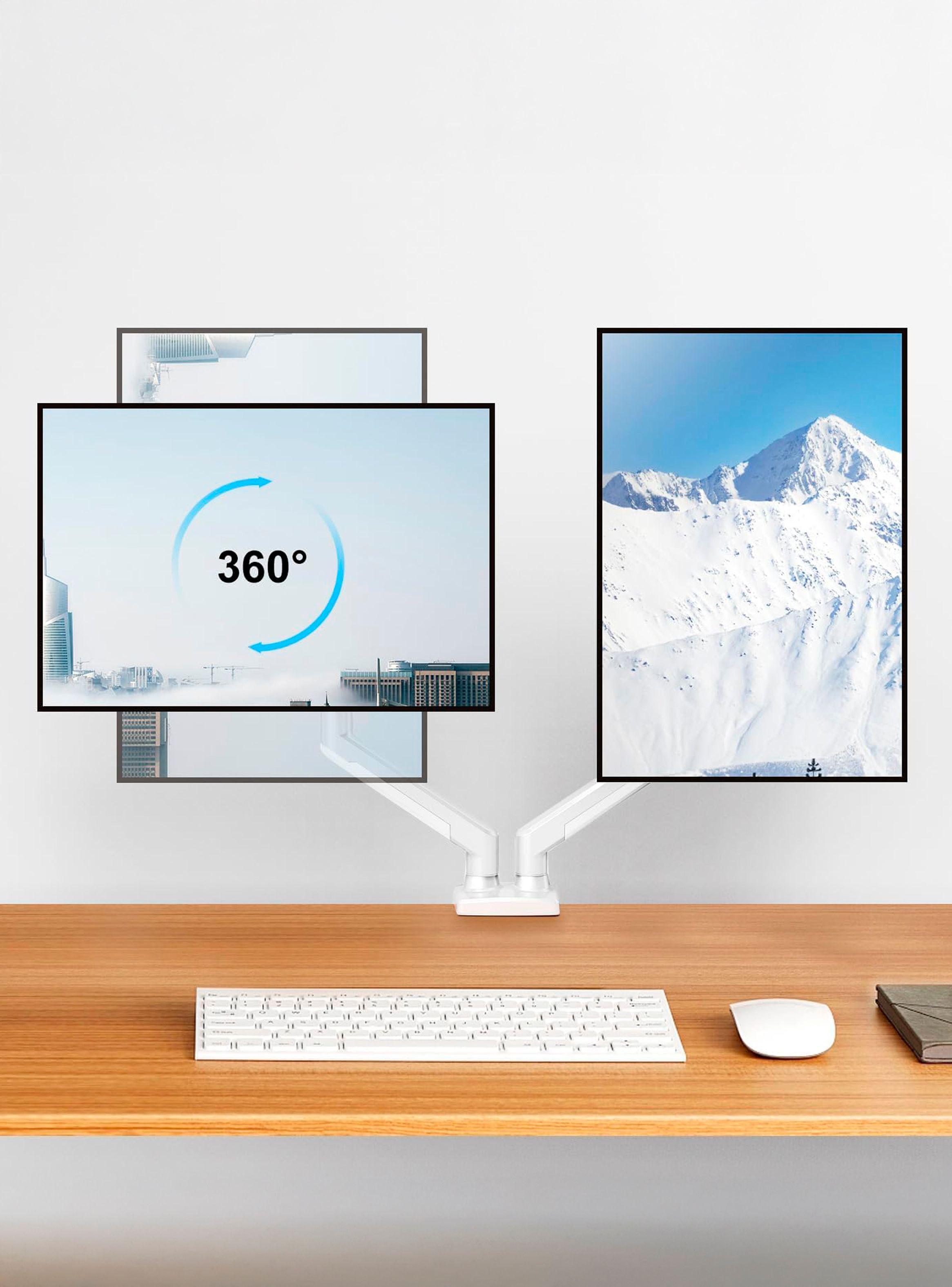 Soporte Monitor Escritorio Doble Blanco-5