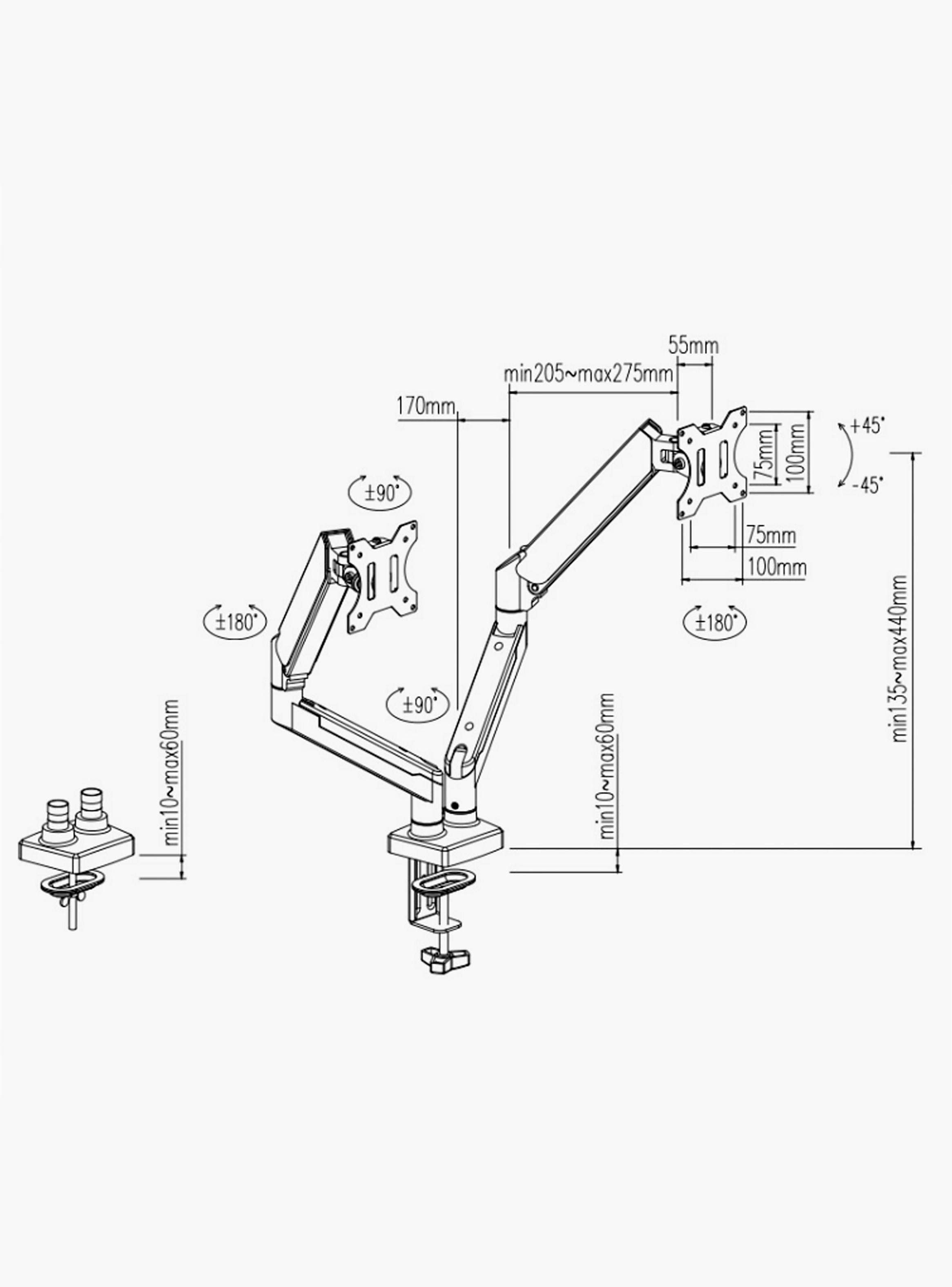 Soporte Monitor Escritorio Doble Blanco-7