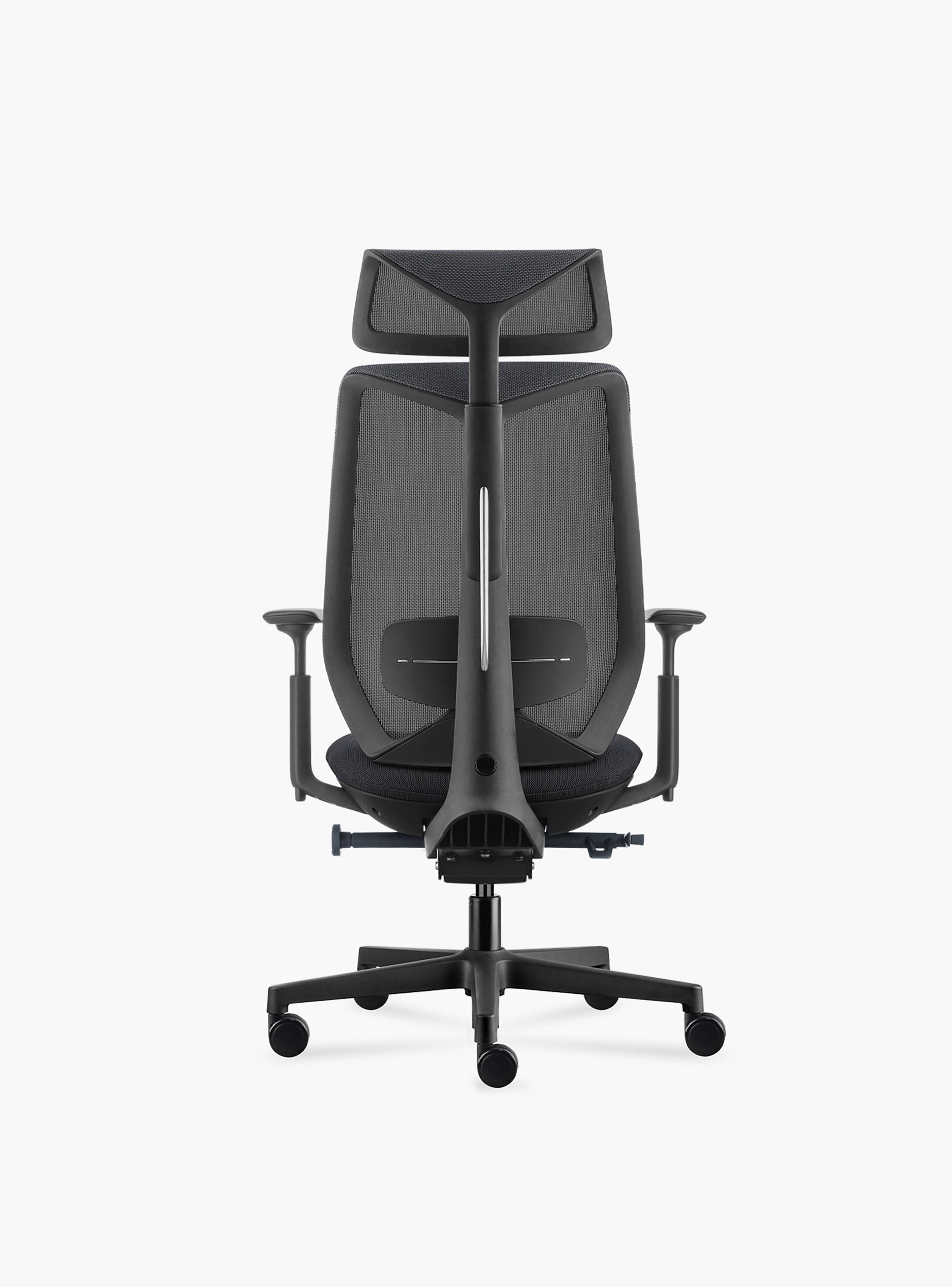 Silla Oficina Eve con cabecero Negro-5