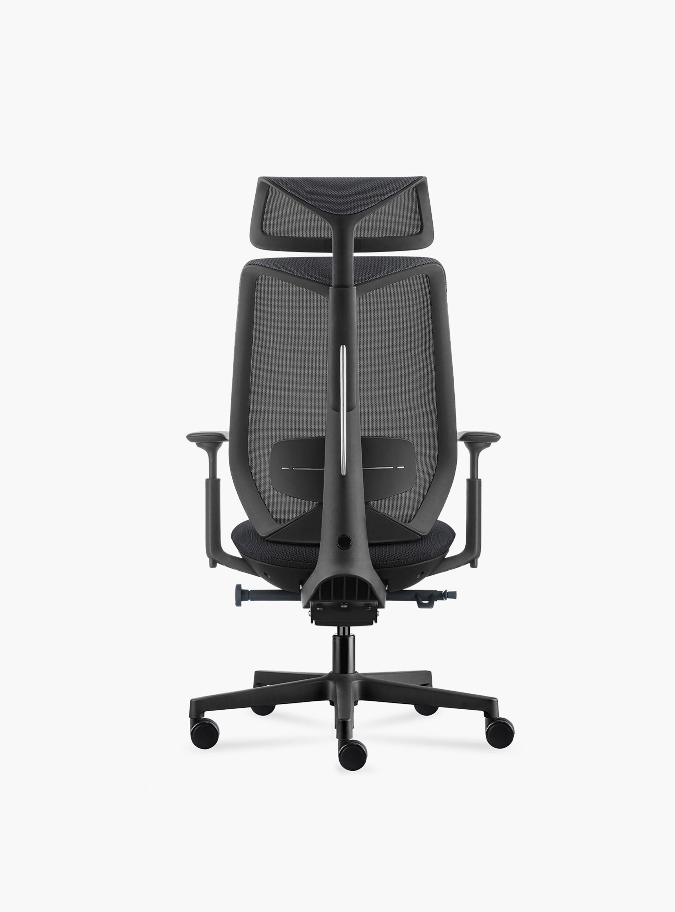 Silla Oficina Eve con cabecero Negro-5