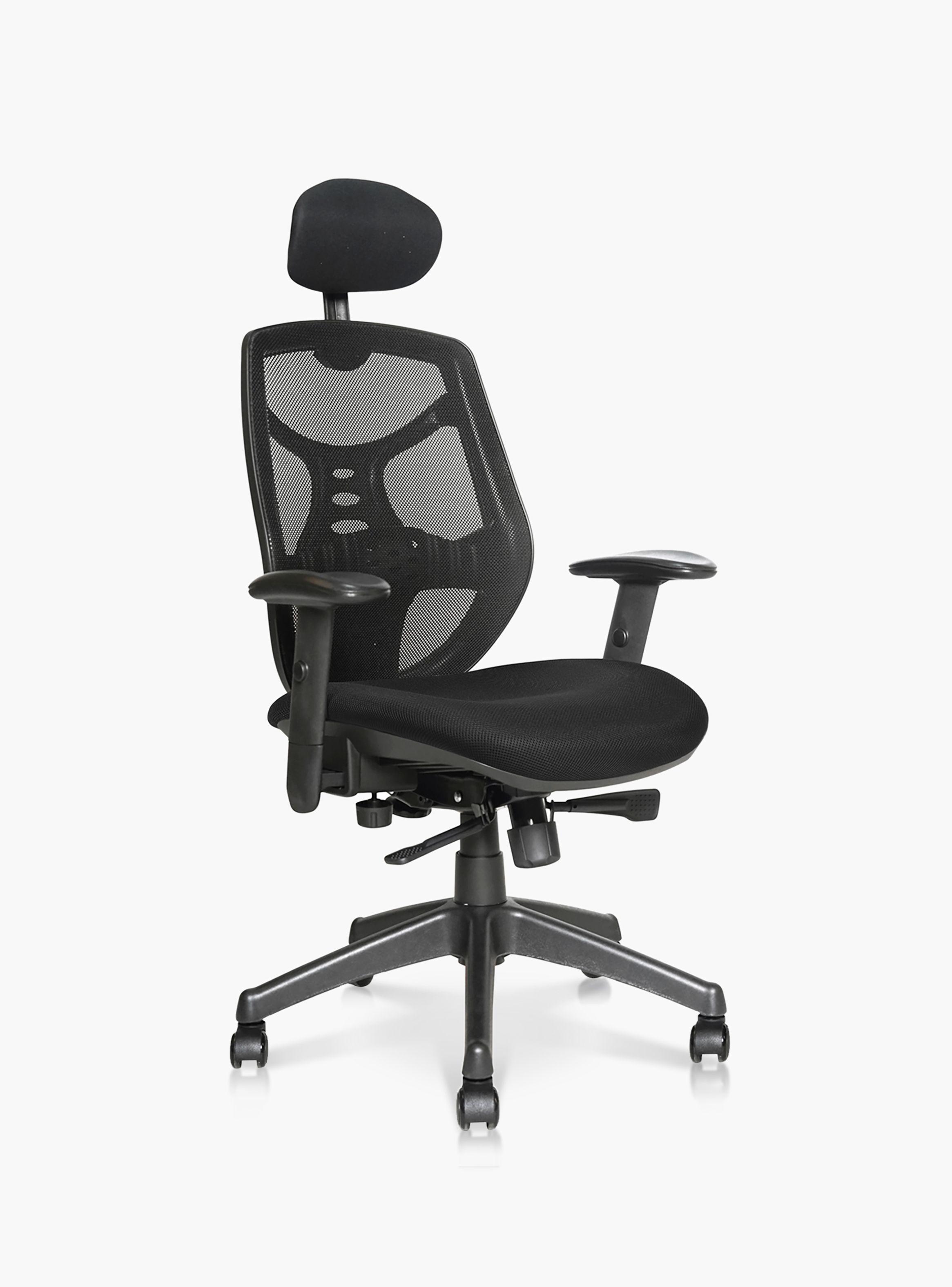 Silla Oficina Identity Base Nylon c/cabecero Negro-1