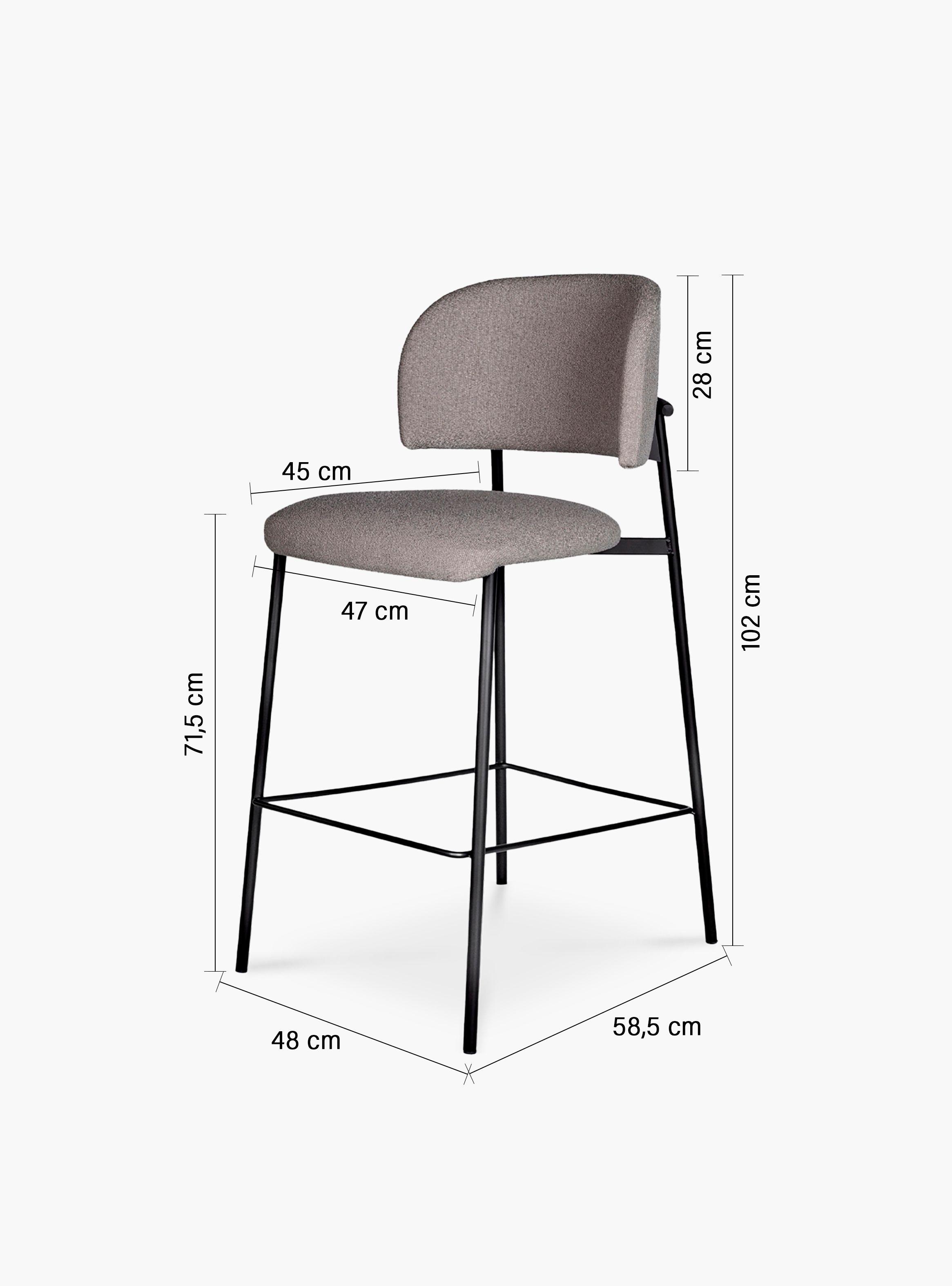 Taburete Tapiz Regina Gris-2