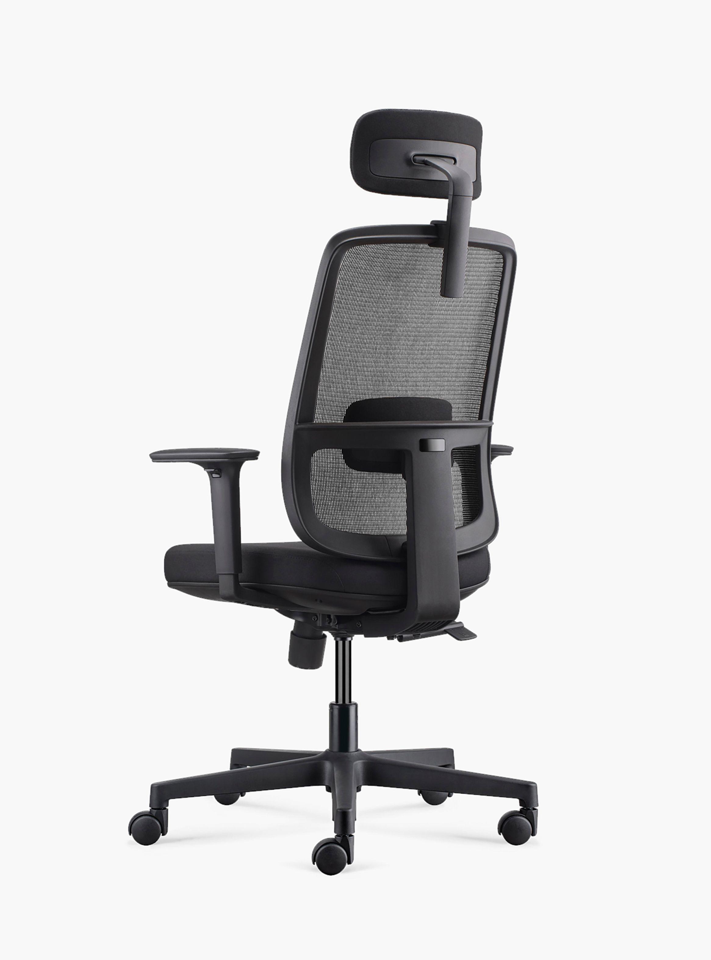 Silla Oficina Lotto con cabecero Negro-4