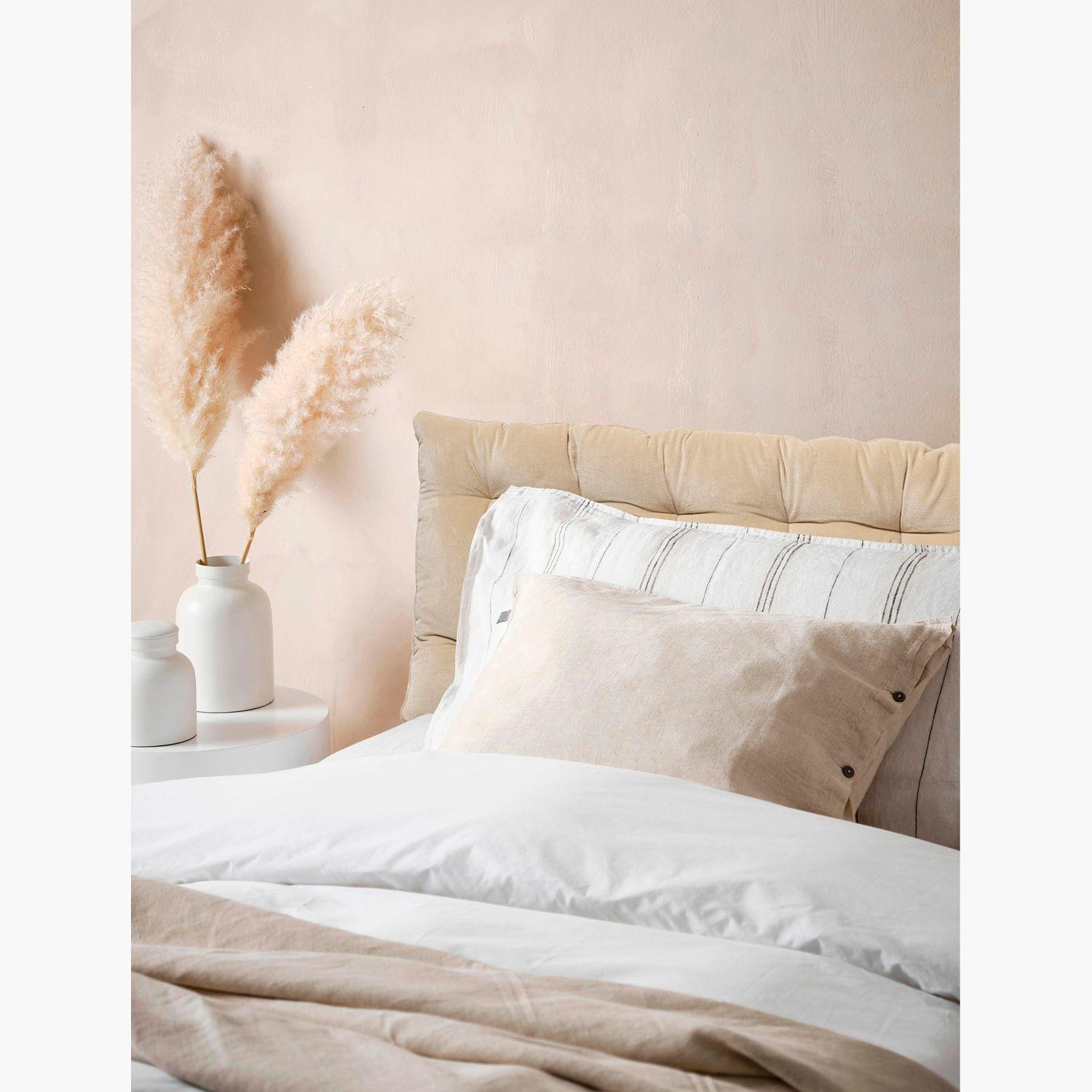 Respaldo de cama acolchado Velur 60x180 Crudo-0