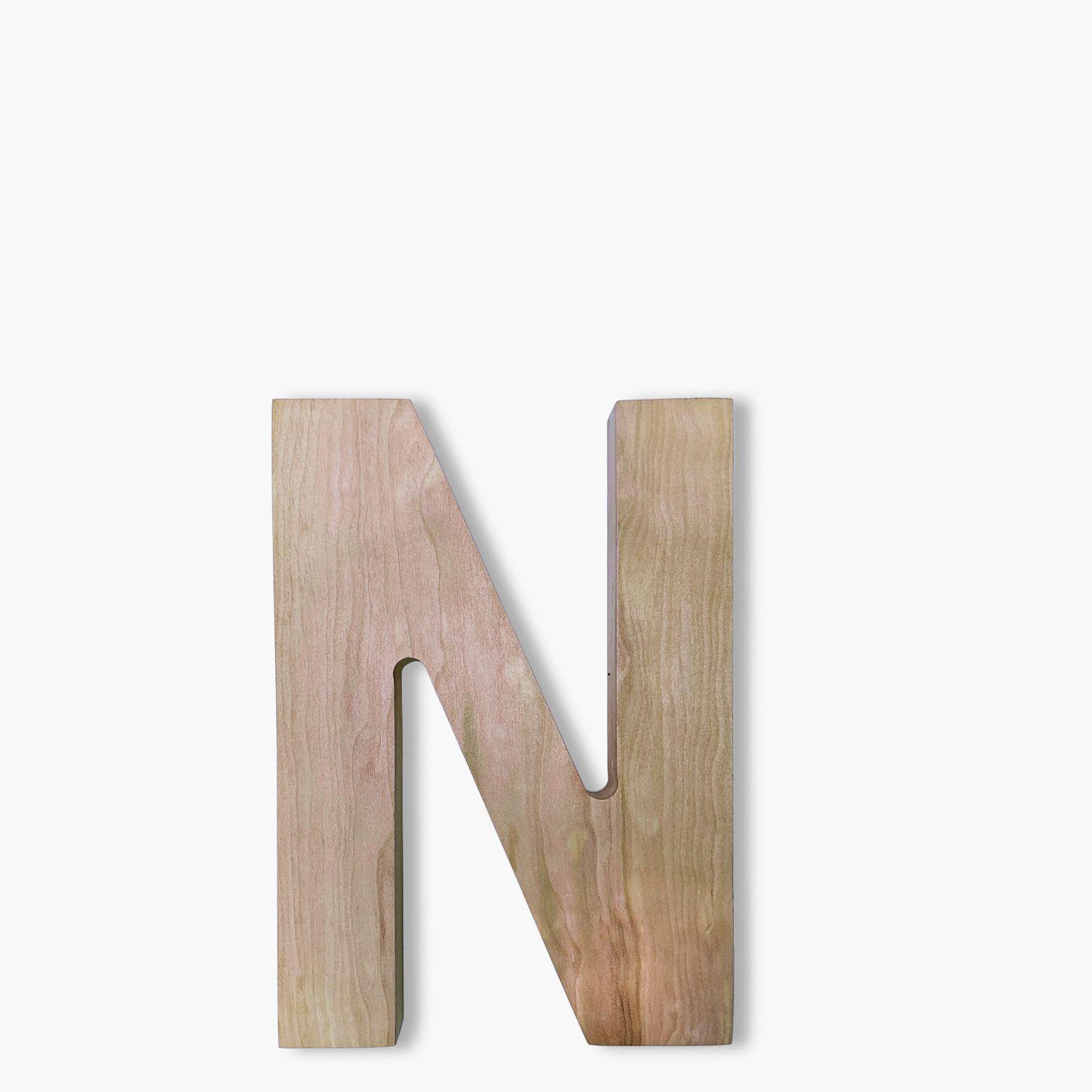 Letra Infantil Madera Inicial N-0