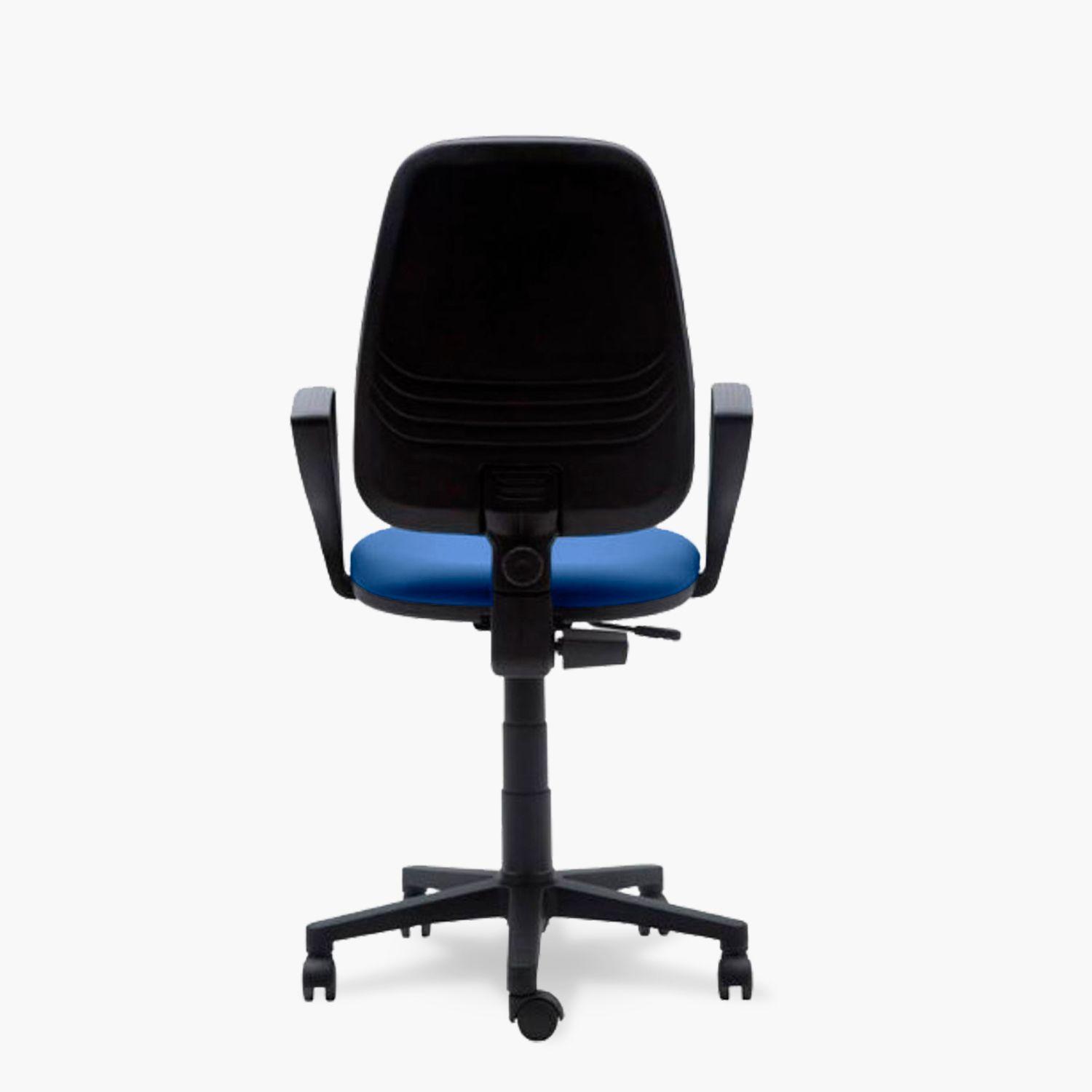 Silla Escritorio Rudy Alta Brazo Fijo Tela Azul-3