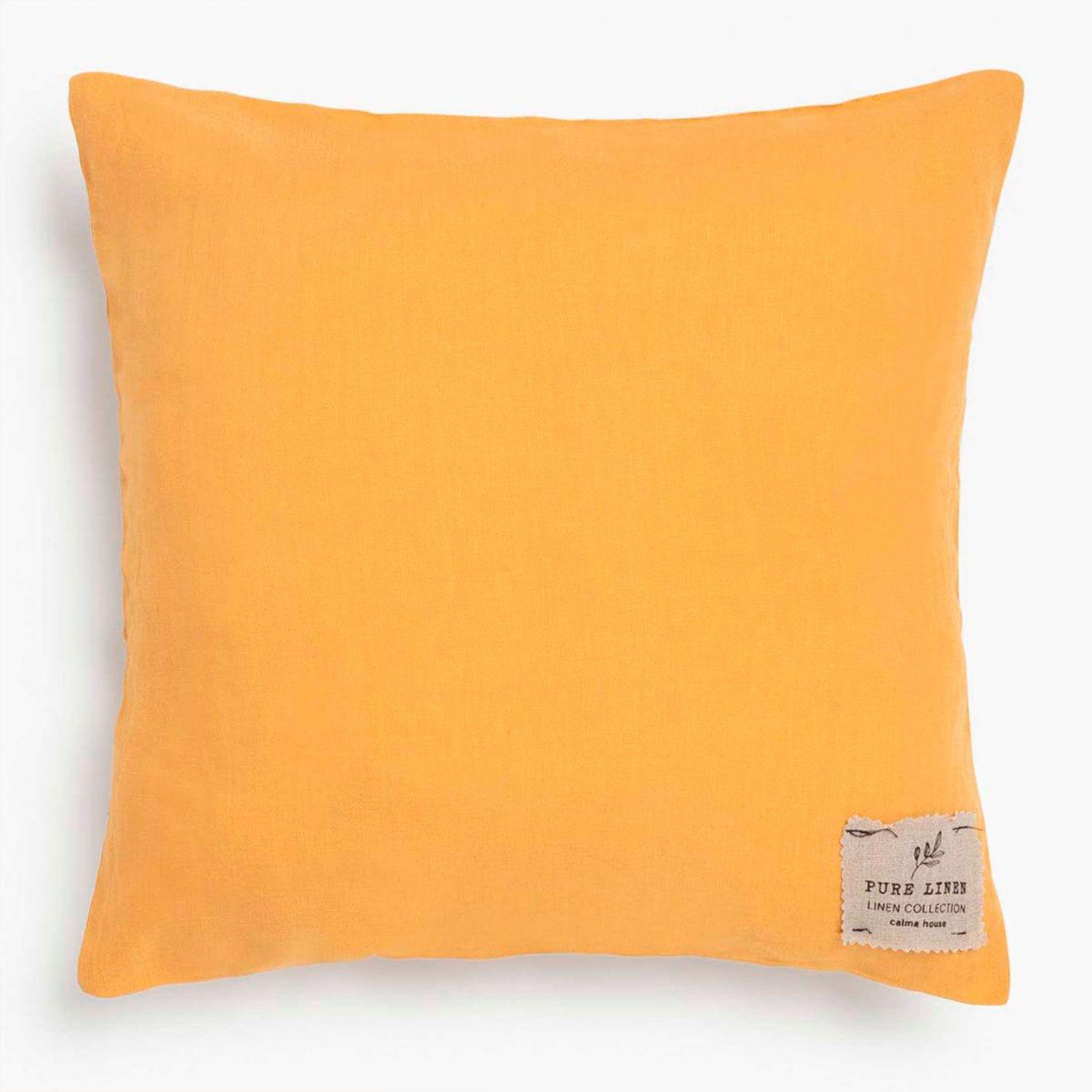 Funda Cojin Lino 45x45 Amarillo-0
