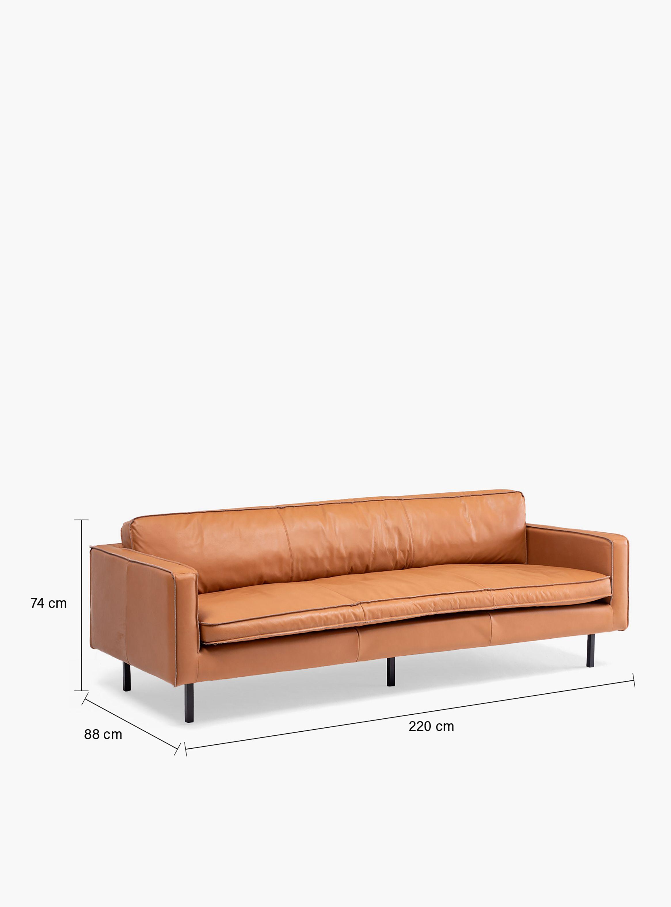 Sofa 3C Sinatra Cuero Cognac-7
