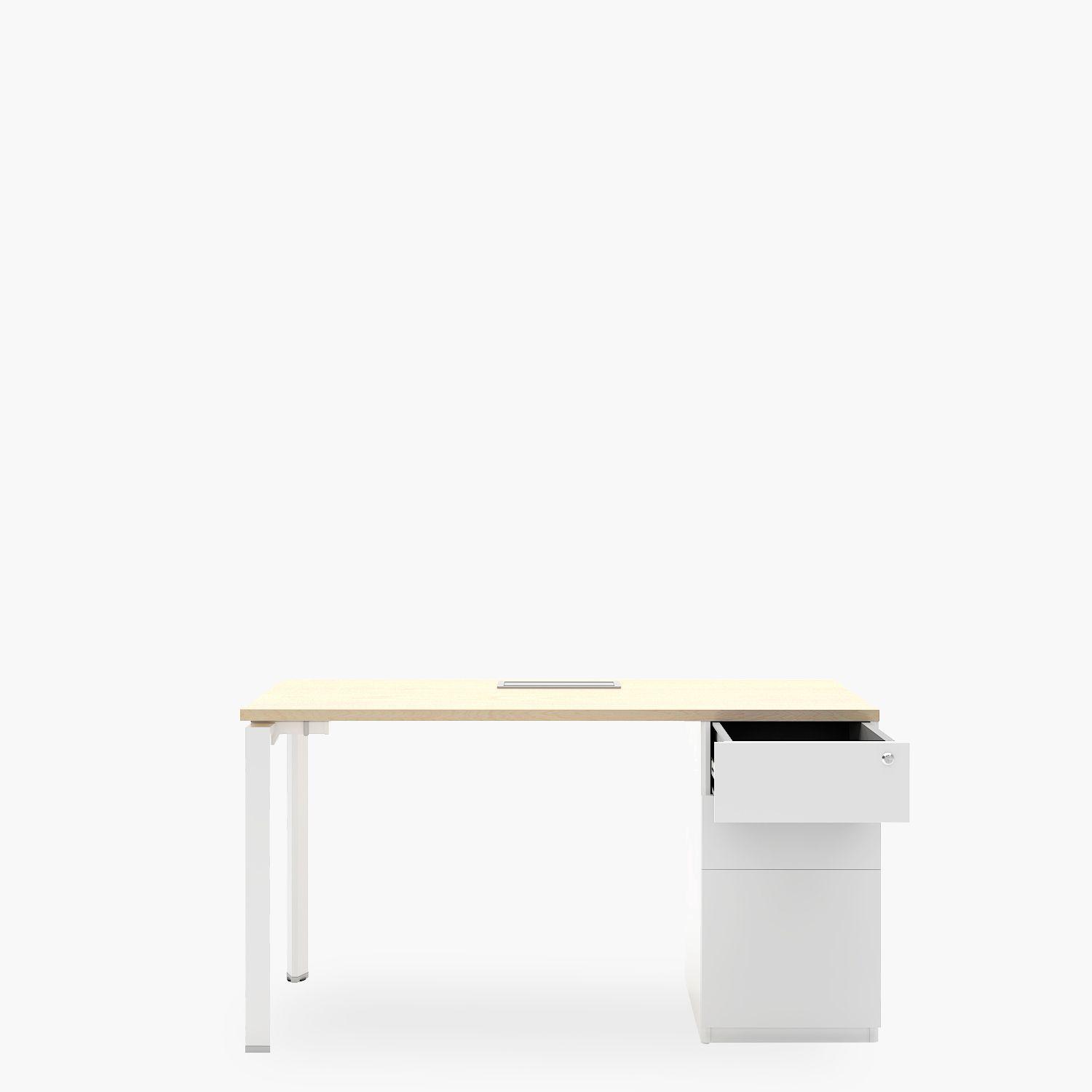 Escritorio Neo con pasacables 140x60 con cajonera metálica-3