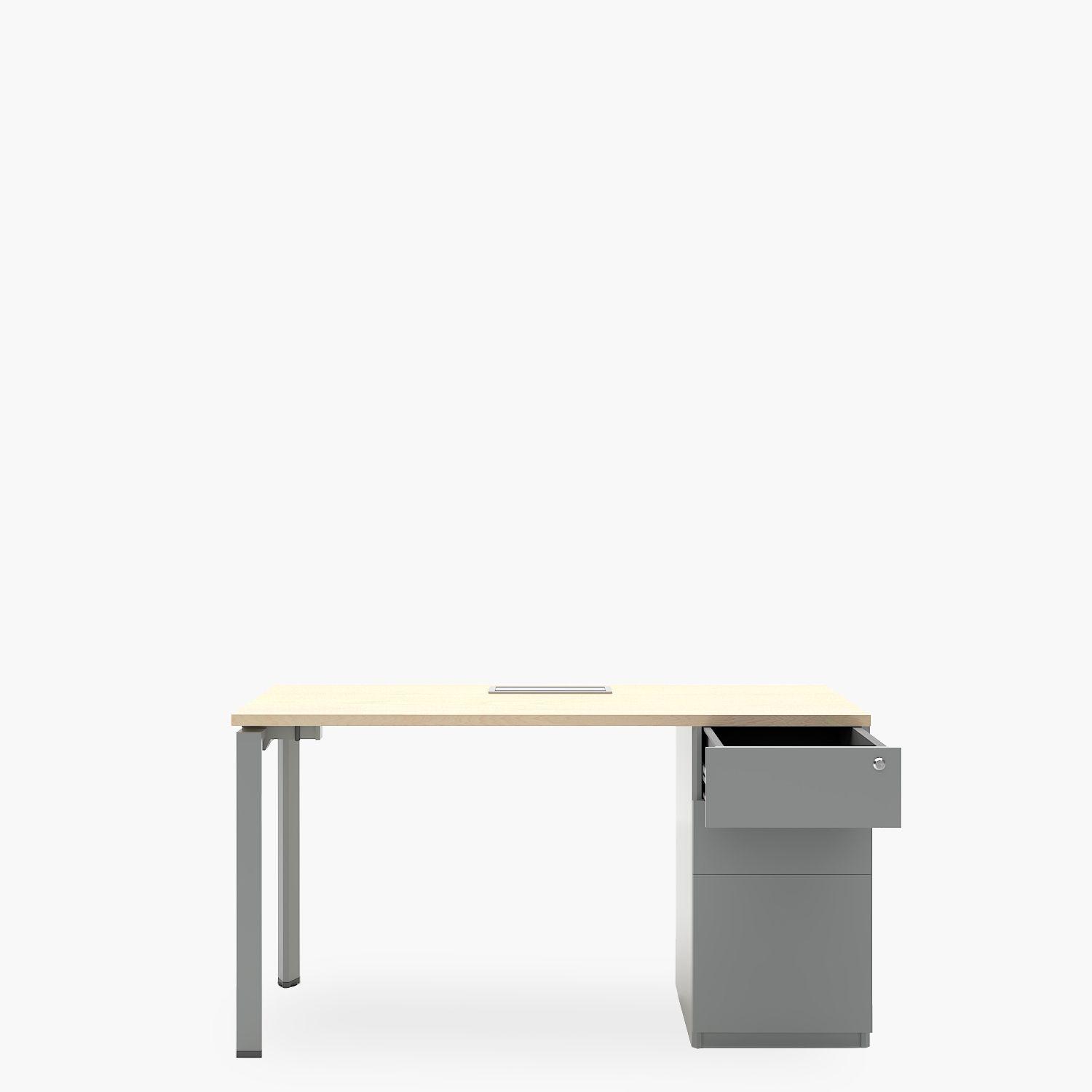 Escritorio Neo con pasacables 140x60 con cajonera metálica-4
