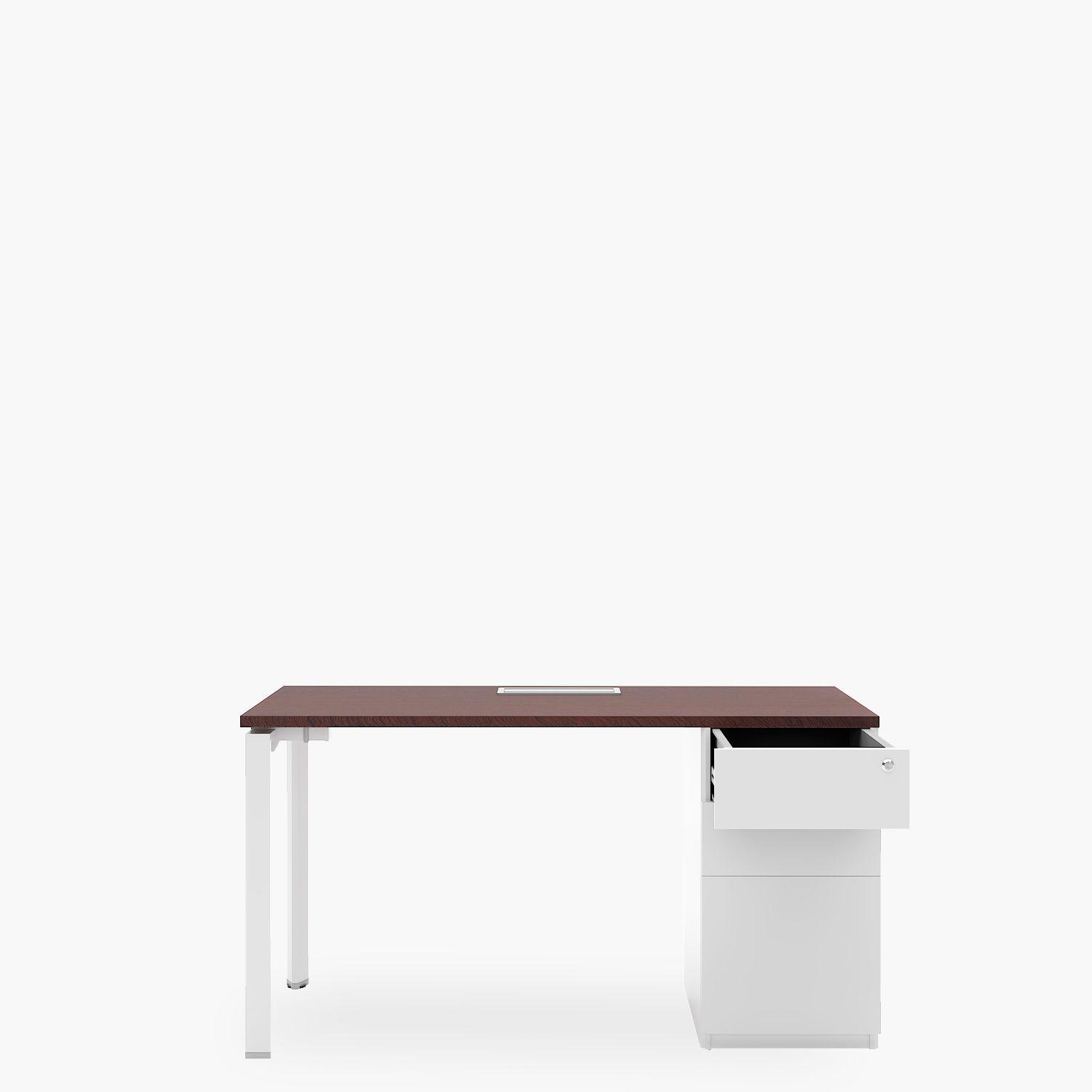 Escritorio Neo con pasacables 140x60 con cajonera metálica-5
