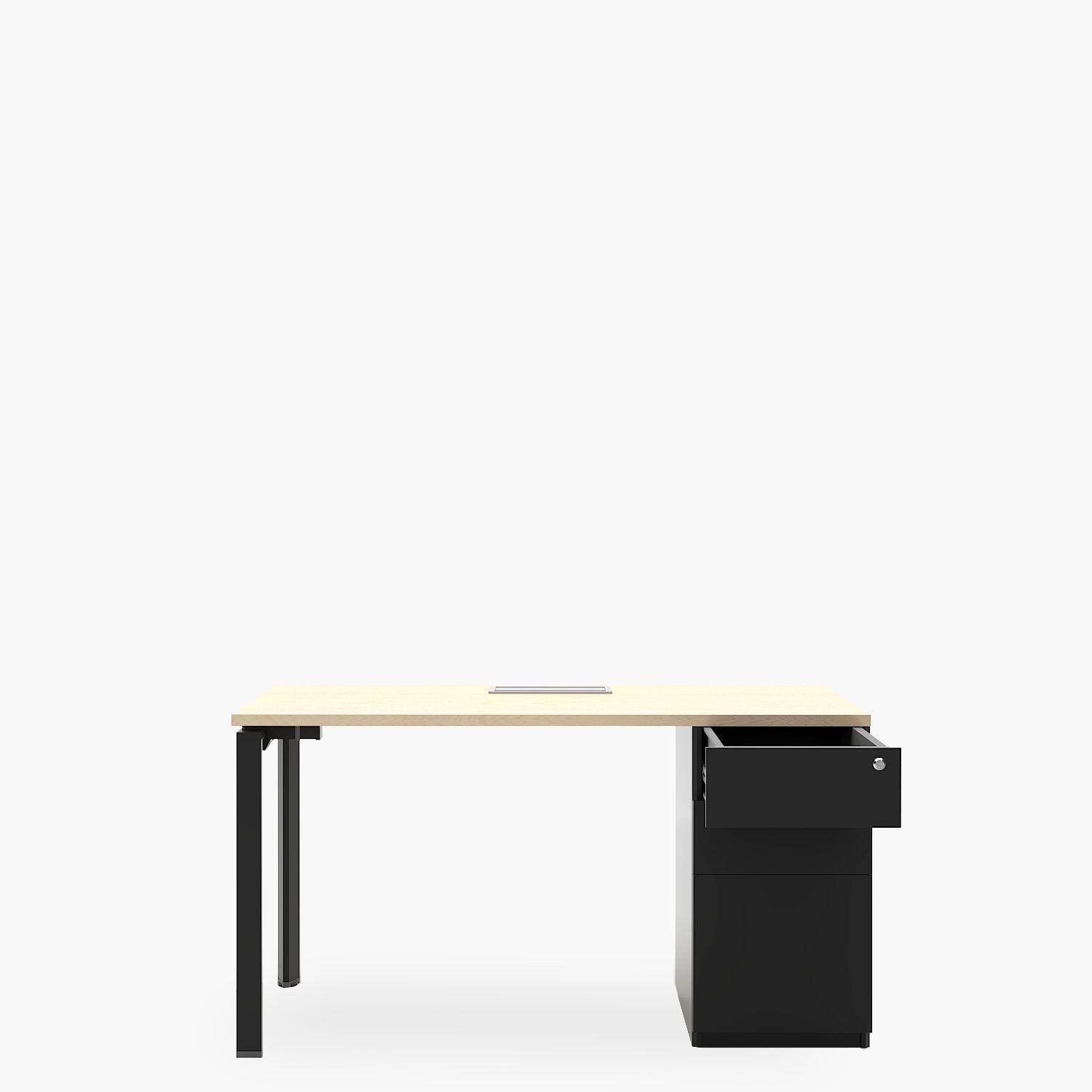 Escritorio Neo con pasacables 140x60 con cajonera metálica-6