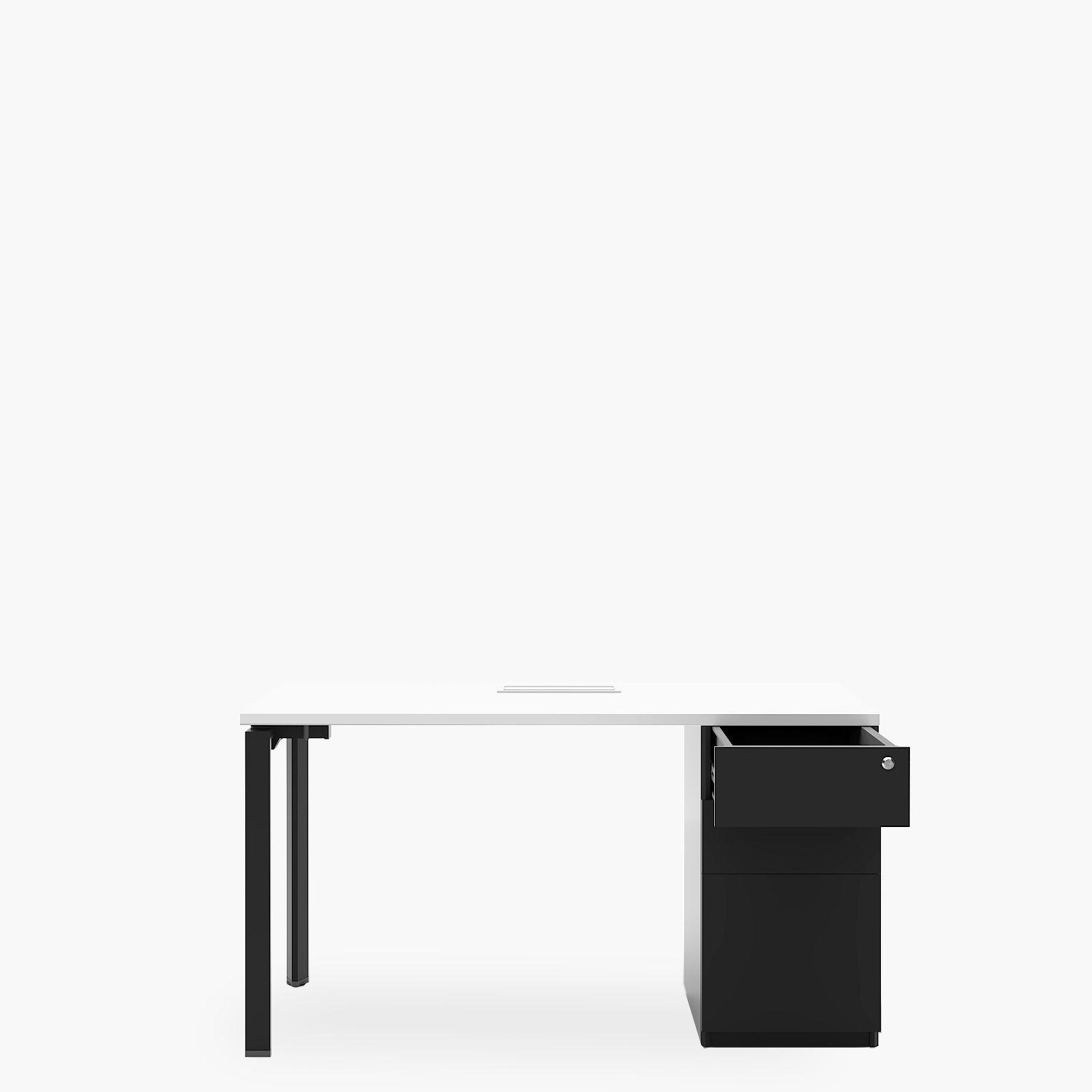 Escritorio Neo con pasacables 140x60 con cajonera metálica-7