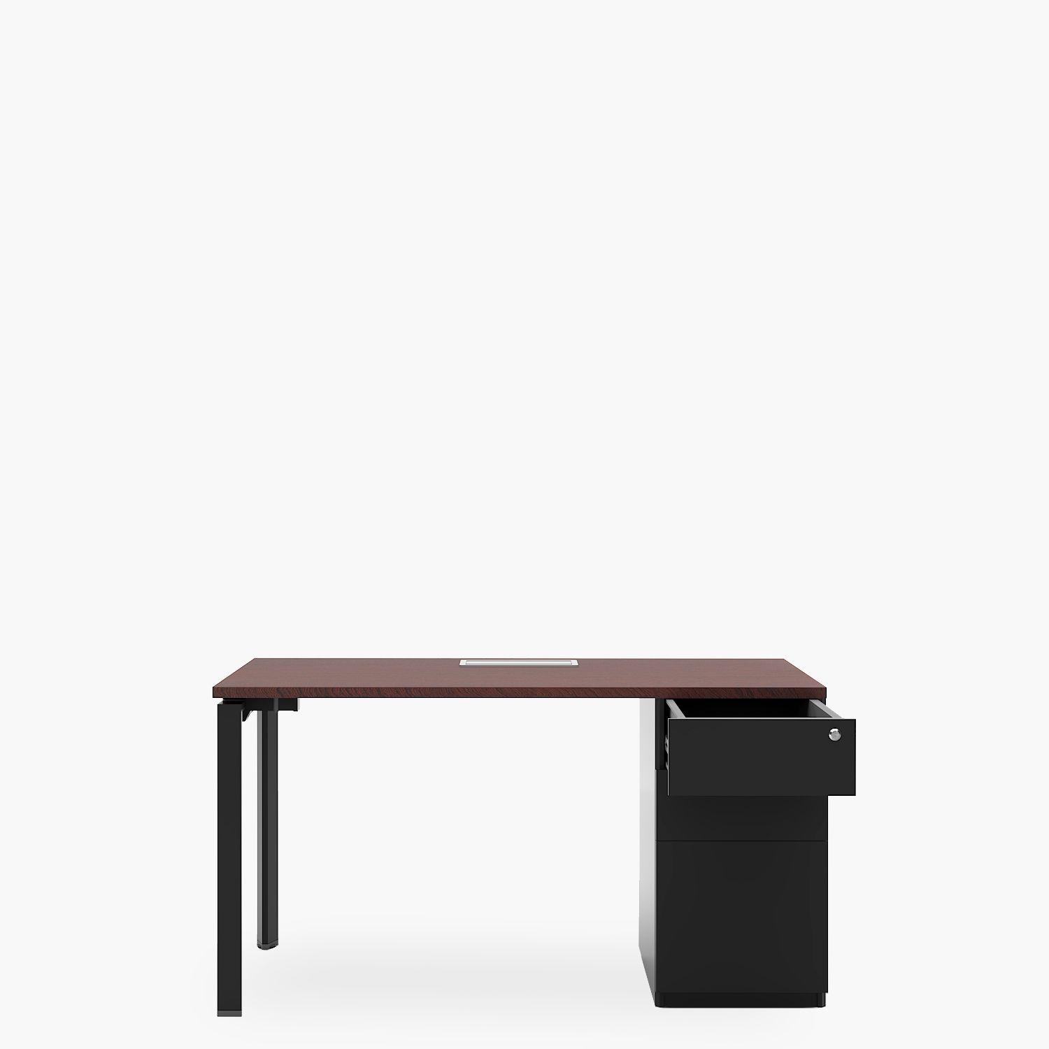 Escritorio Neo con pasacables 140x60 con cajonera metálica-8