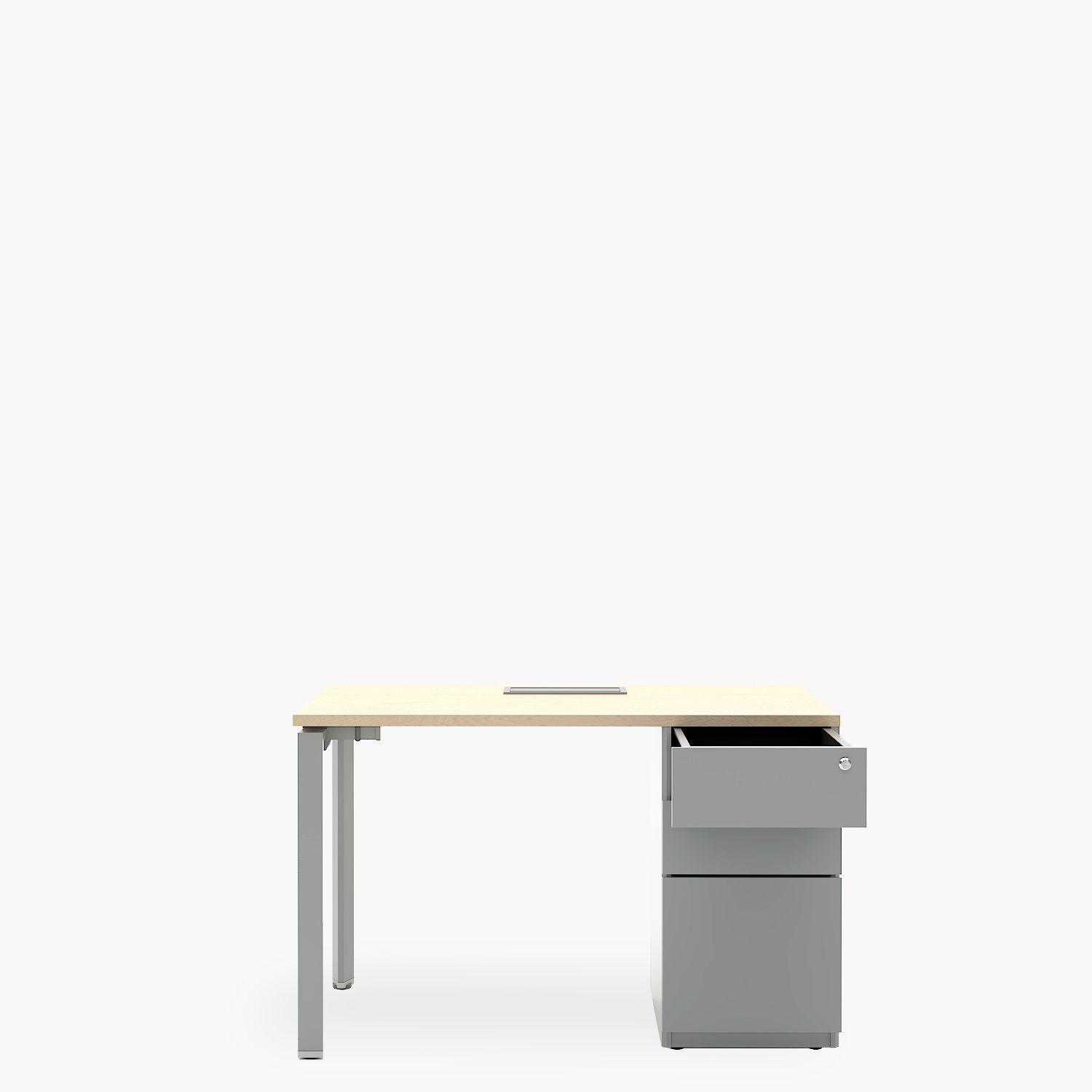 Escritorio Neo con pasacables 120x60 con cajonera metálica-0