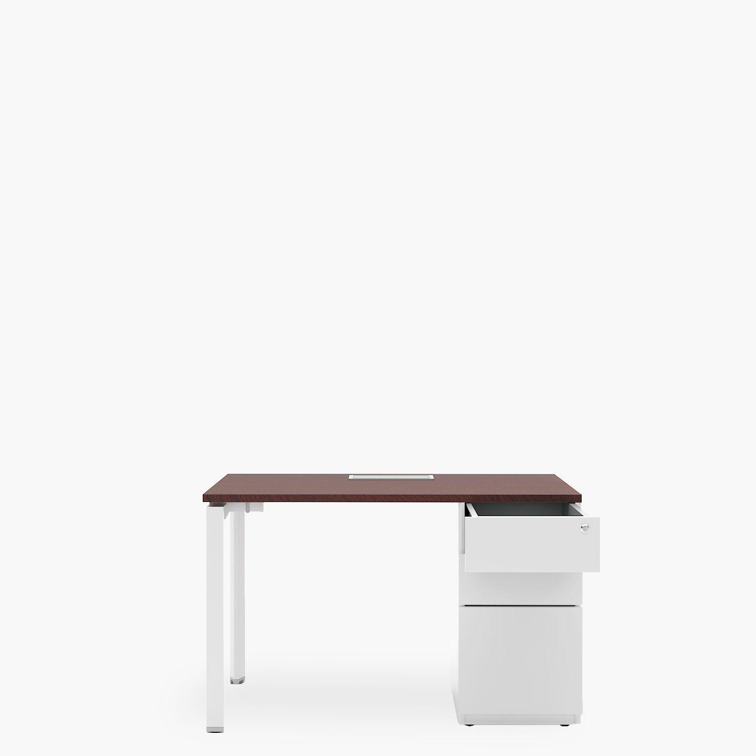 Escritorio Neo con pasacables 120x60 con cajonera metálica-1