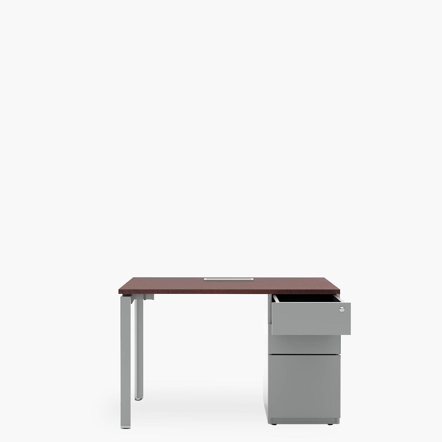 Escritorio Neo con pasacables 120x60 con cajonera metálica-2
