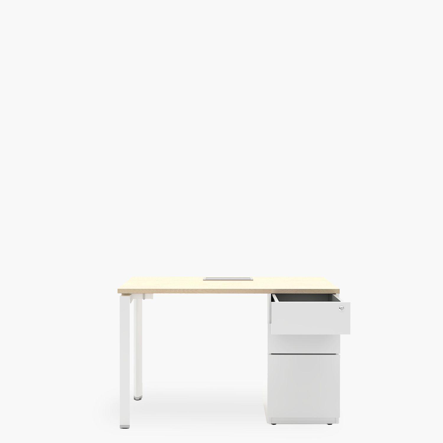 Escritorio Neo con pasacables 120x60 con cajonera metálica-4