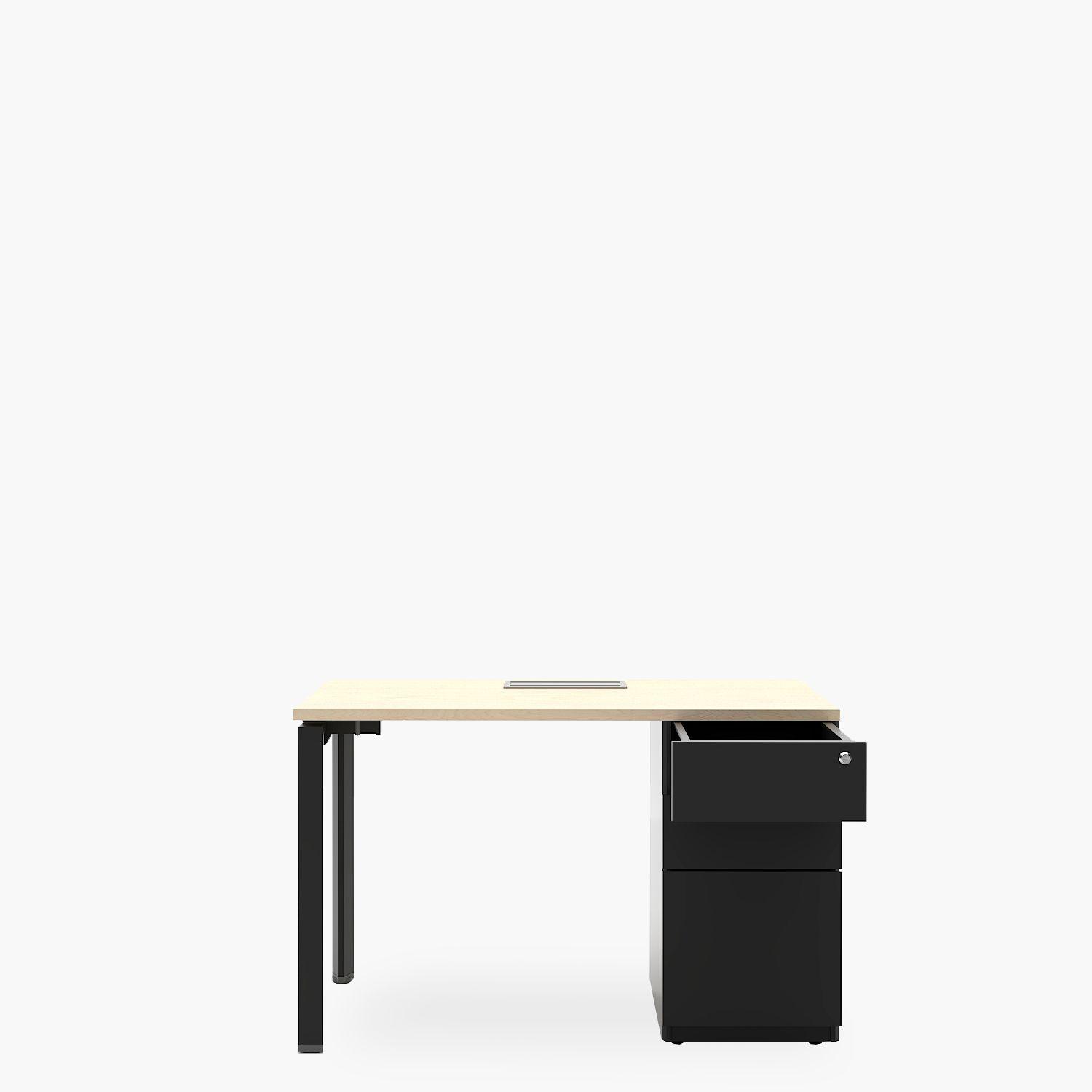 Escritorio Neo con pasacables 120x60 con cajonera metálica-6