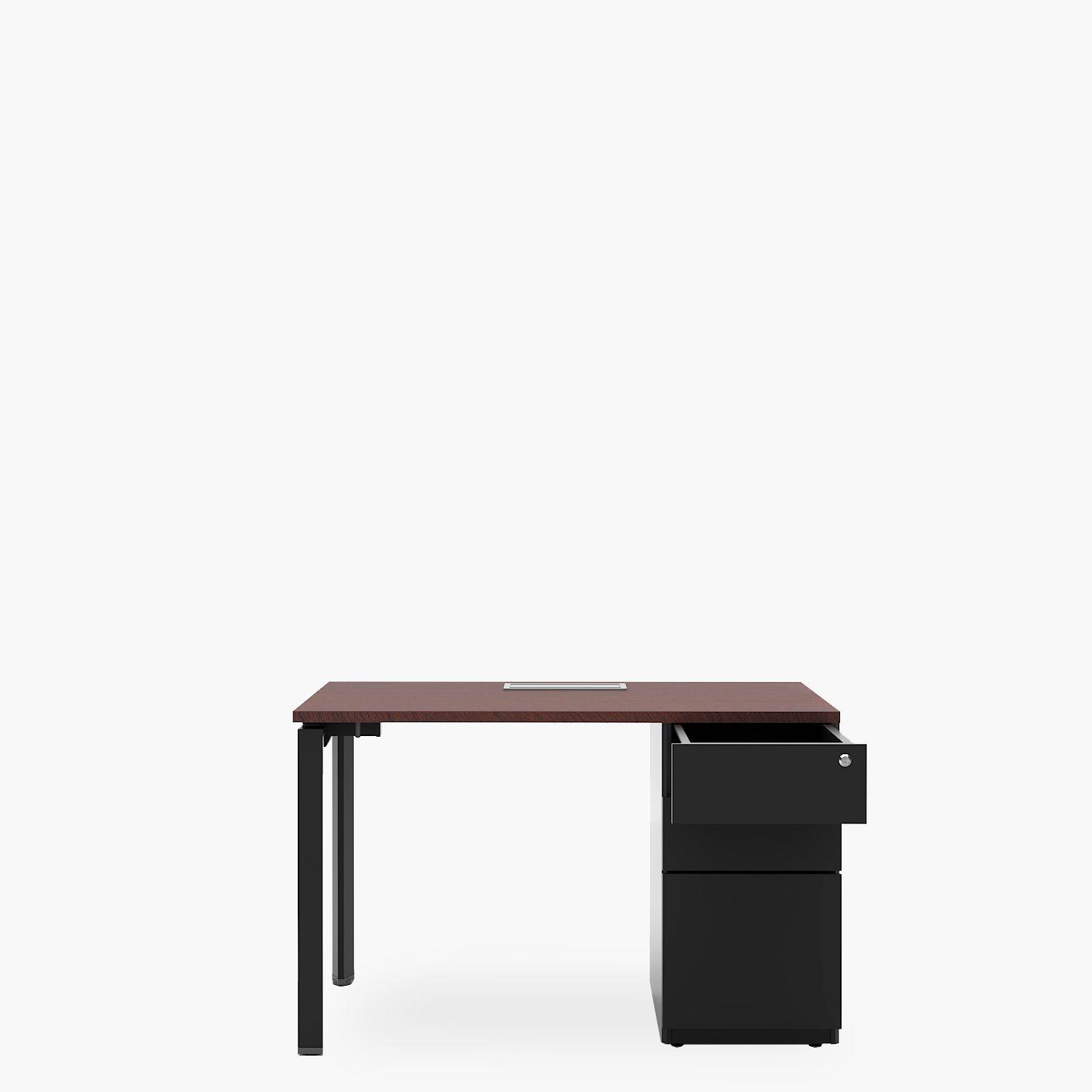 Escritorio Neo con pasacables 120x60 con cajonera metálica-8