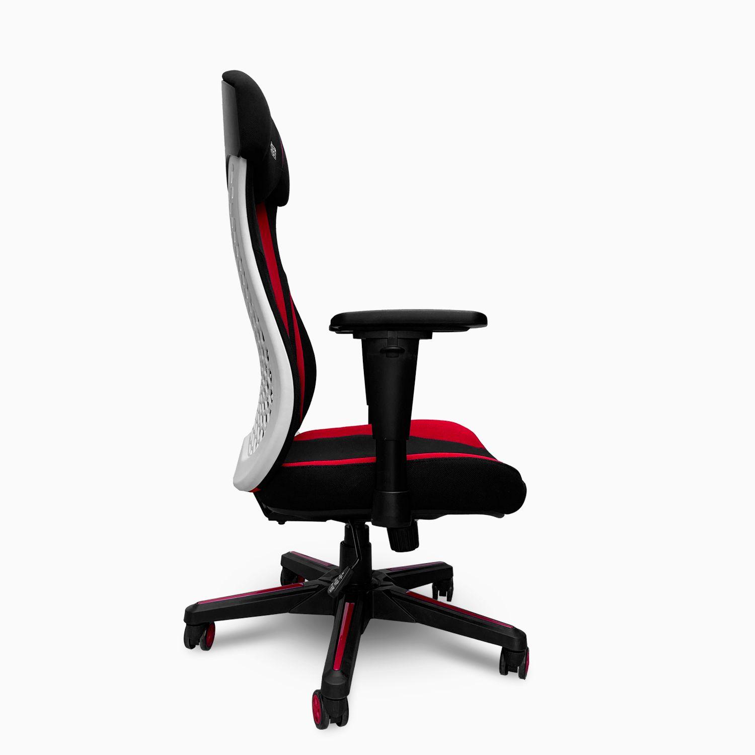 Silla Oficina Ergonómica Malla Ipower Negro-Rojo-2