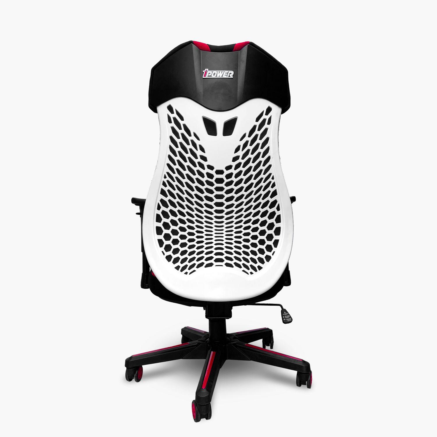 Silla Oficina Ergonómica Malla Ipower Negro-Rojo-3