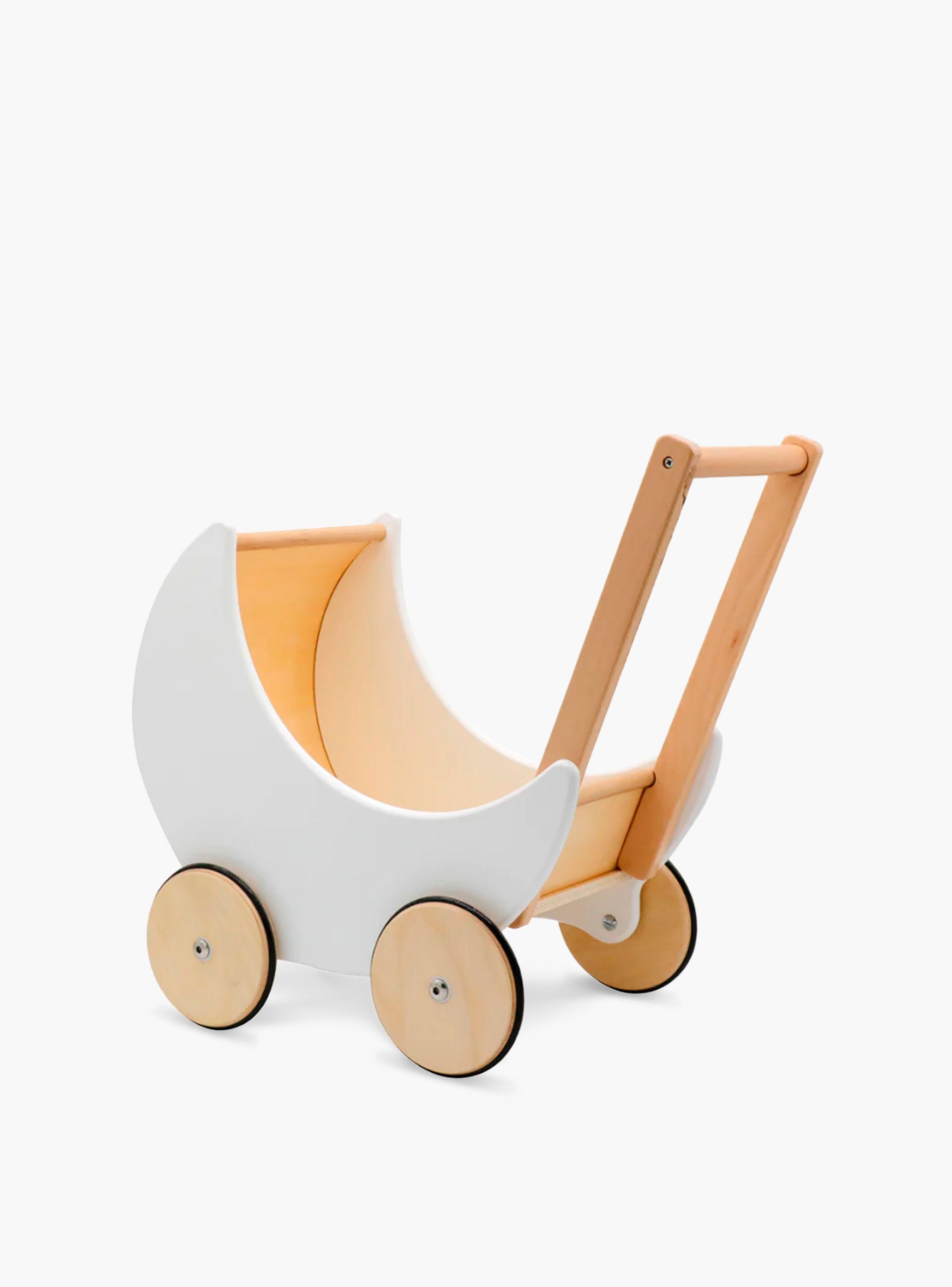 Coche para Muñecas Samanta Infantil de Madera Blanco-3