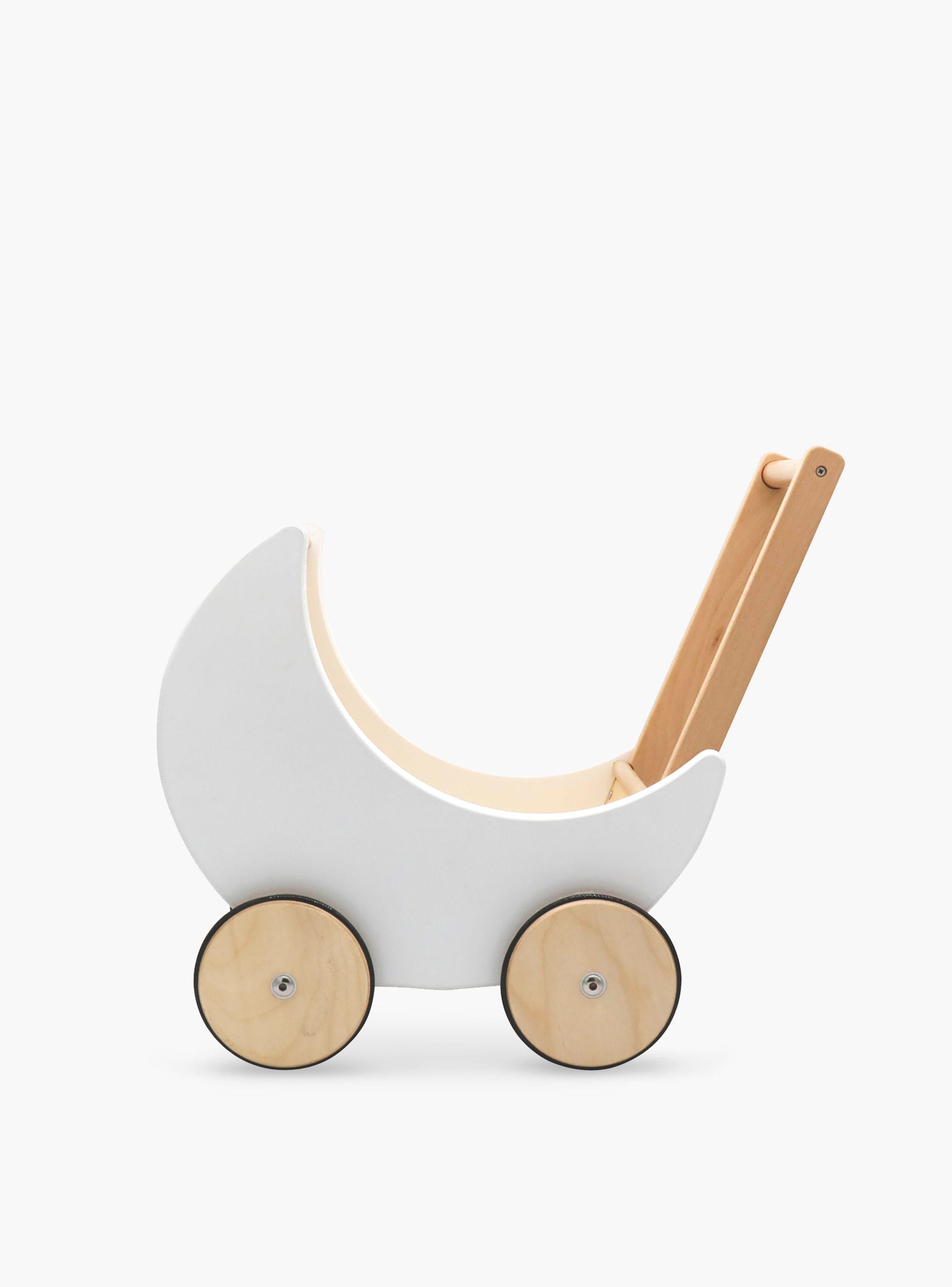 Coche para Muñecas Samanta Infantil de Madera Blanco-4