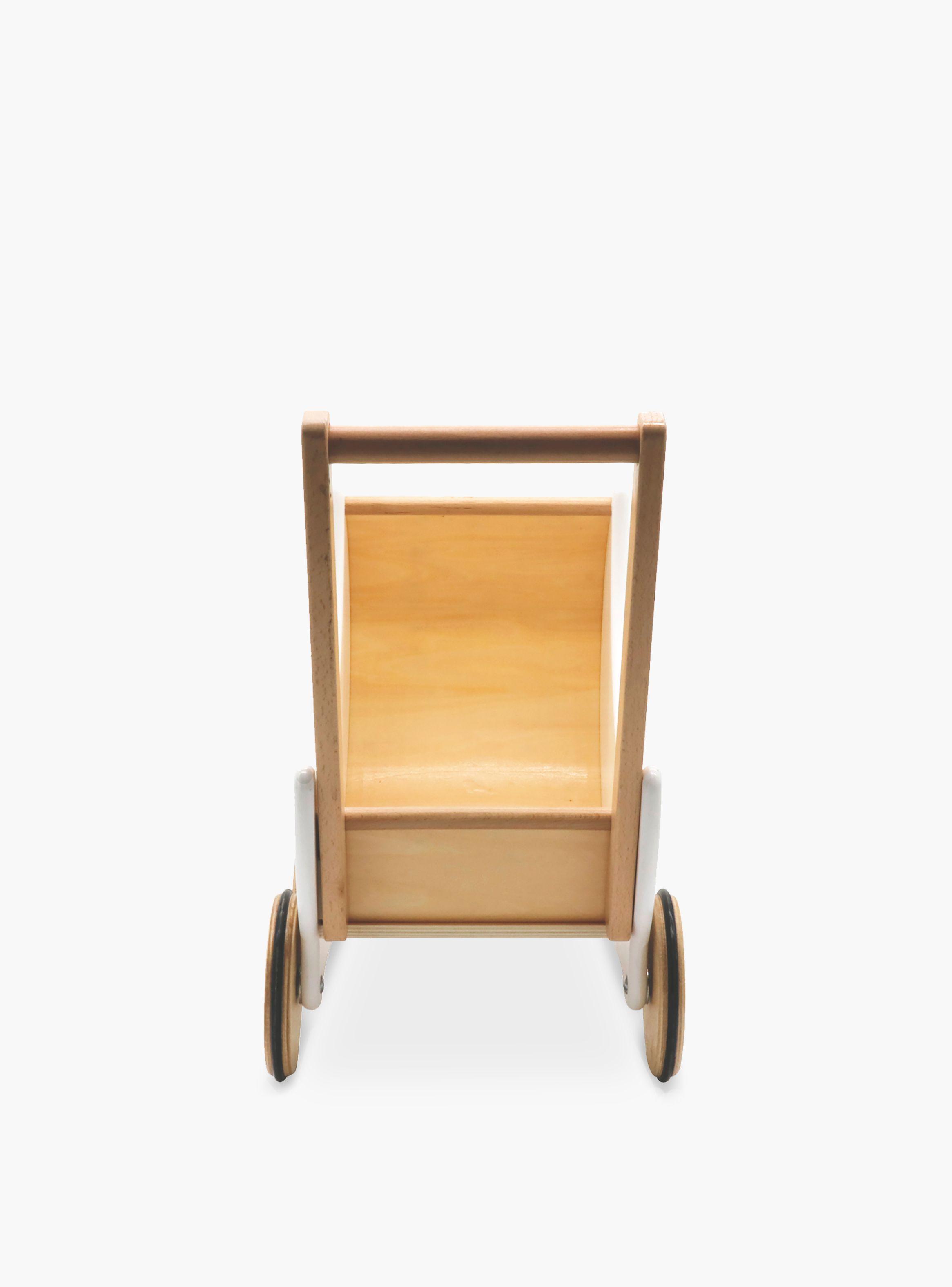 Coche para Muñecas Samanta Infantil de Madera Blanco-6