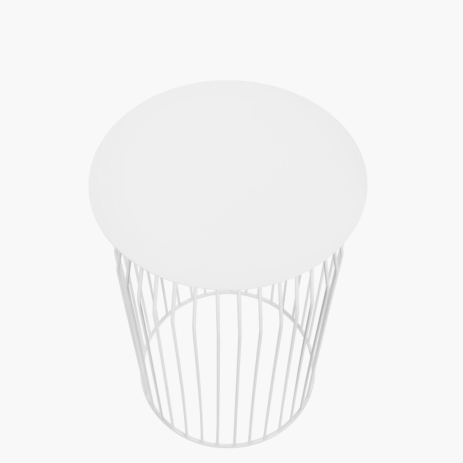 Mesa Lateral Wire DIAM 36 Blanco-7