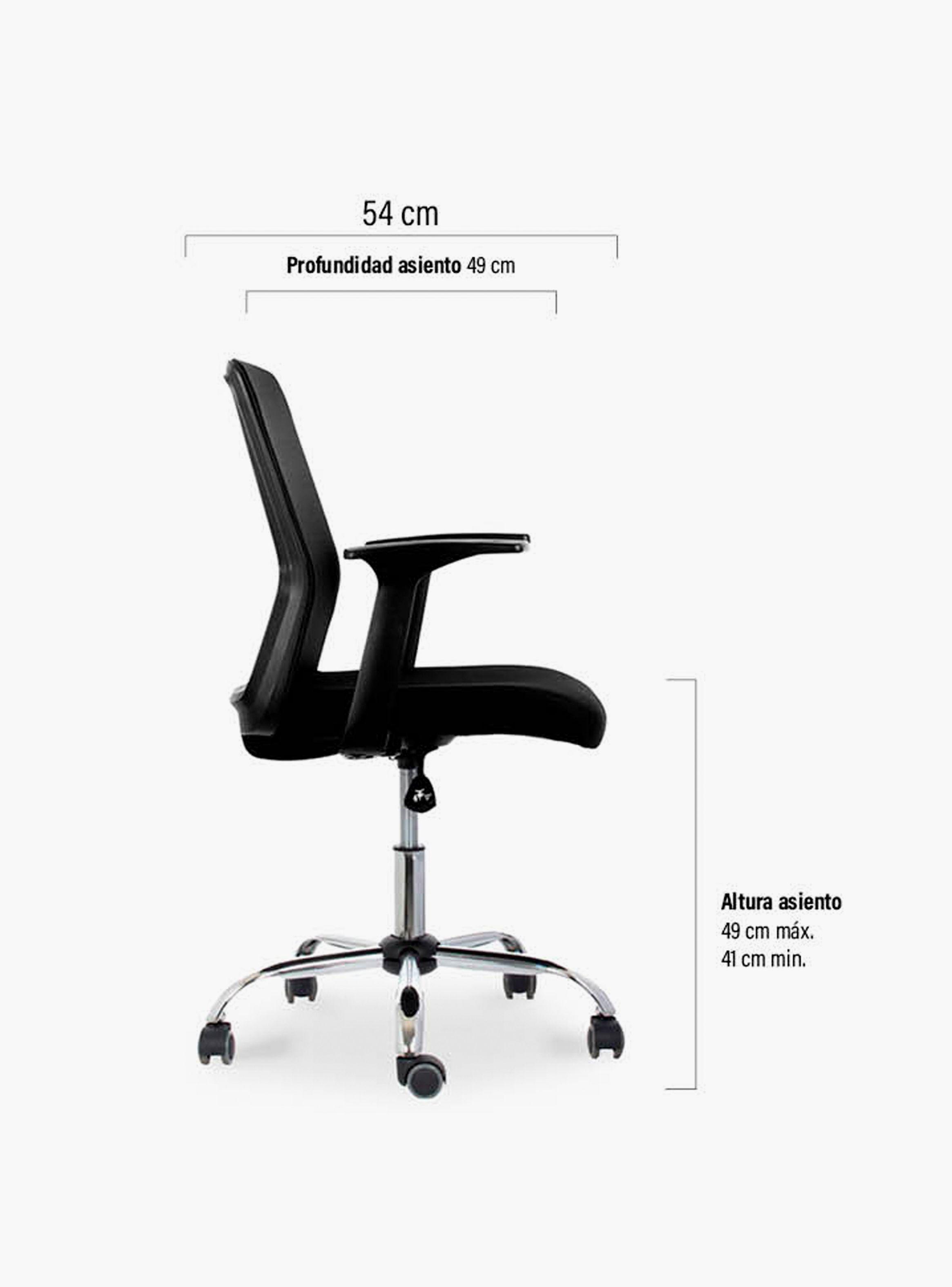 Silla de escritorio Cuba Media brazos fijos-4