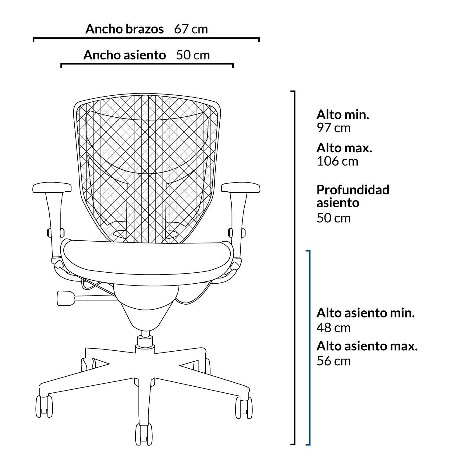 Silla Oficina Enjoy con Asiento de Tela con Cabecero-4