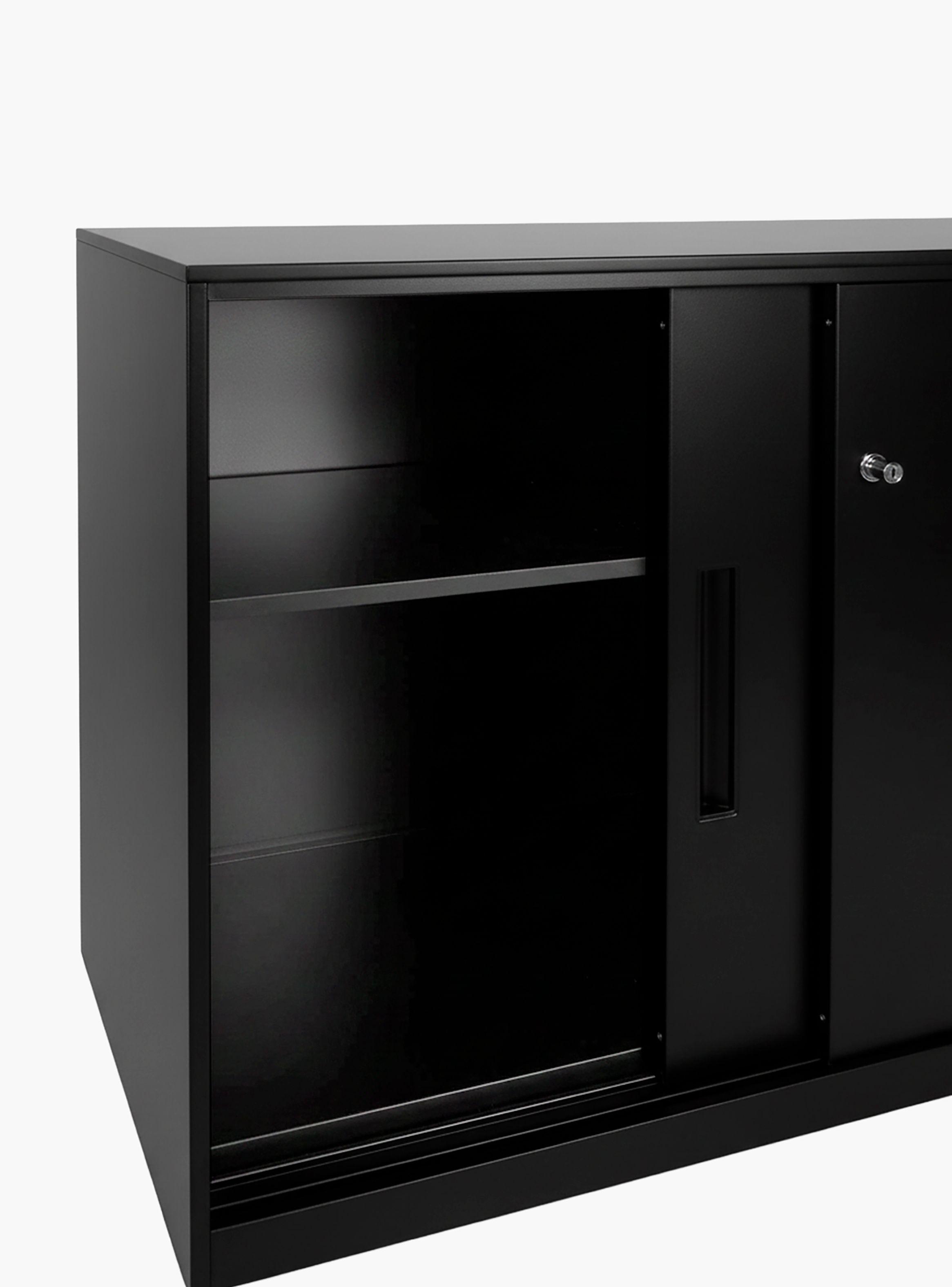Gabinete Oficina Medio Metálico Con puertas Negro-2