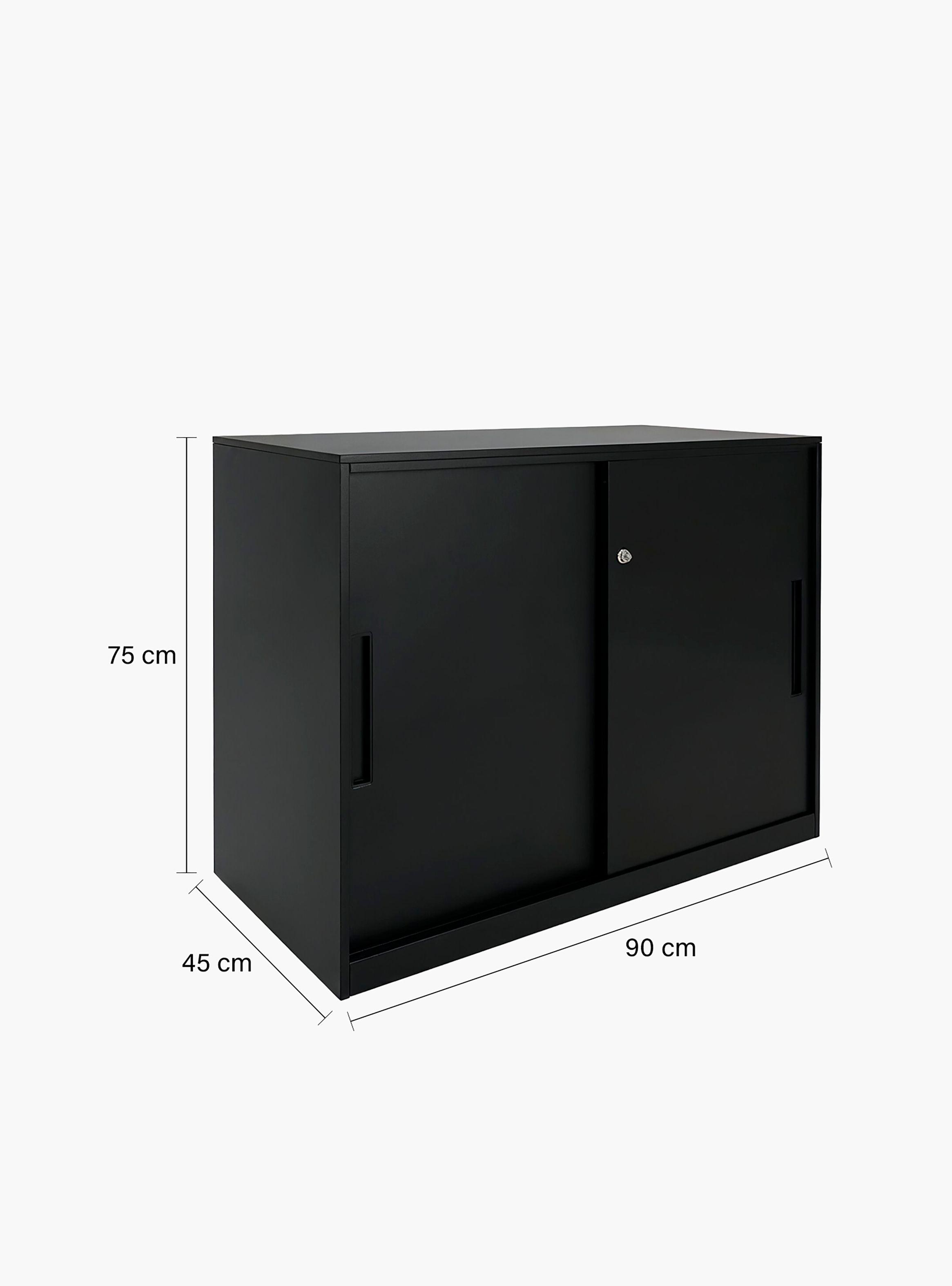 Gabinete Oficina Medio Metálico Con puertas Negro-3