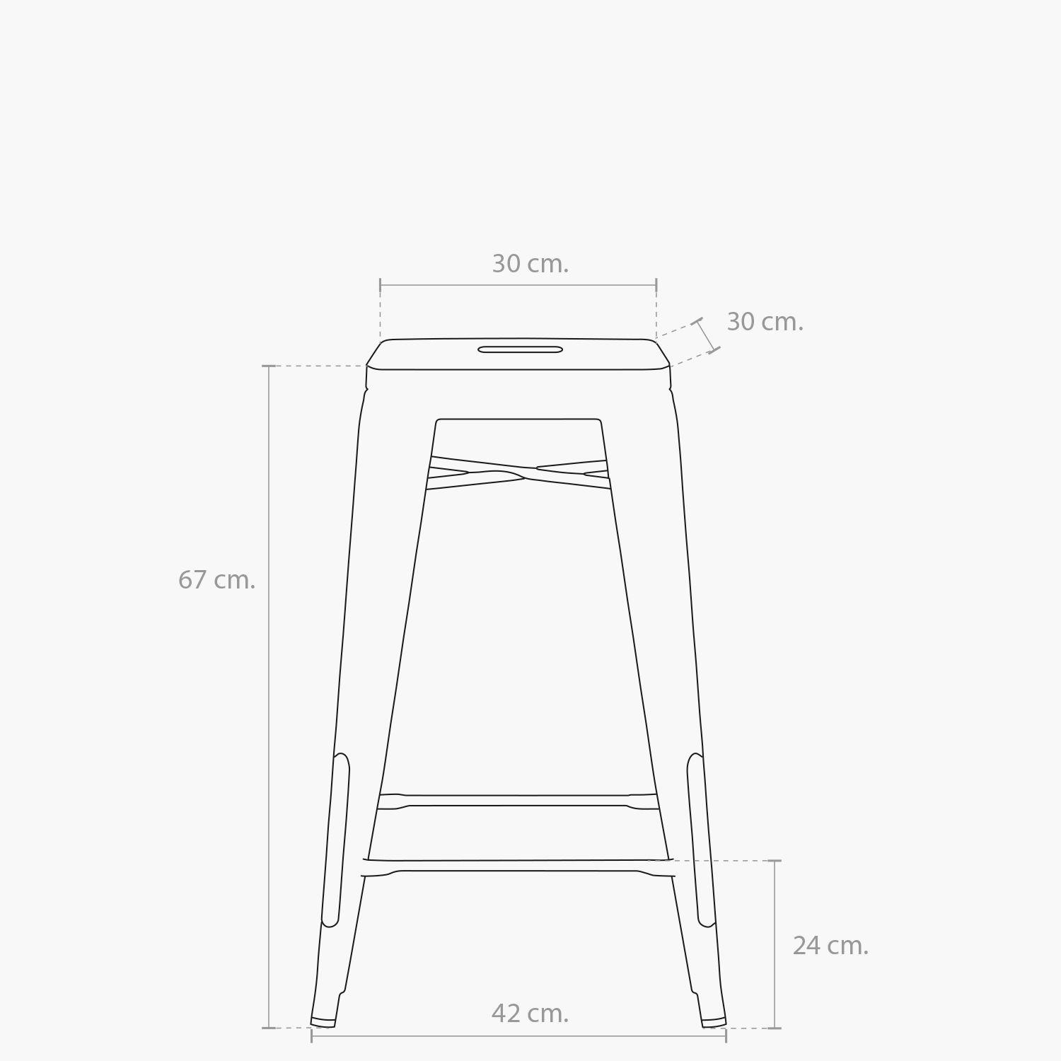 Pack 4 Taburetes Tolix 67 Asiento Metal Metal-4