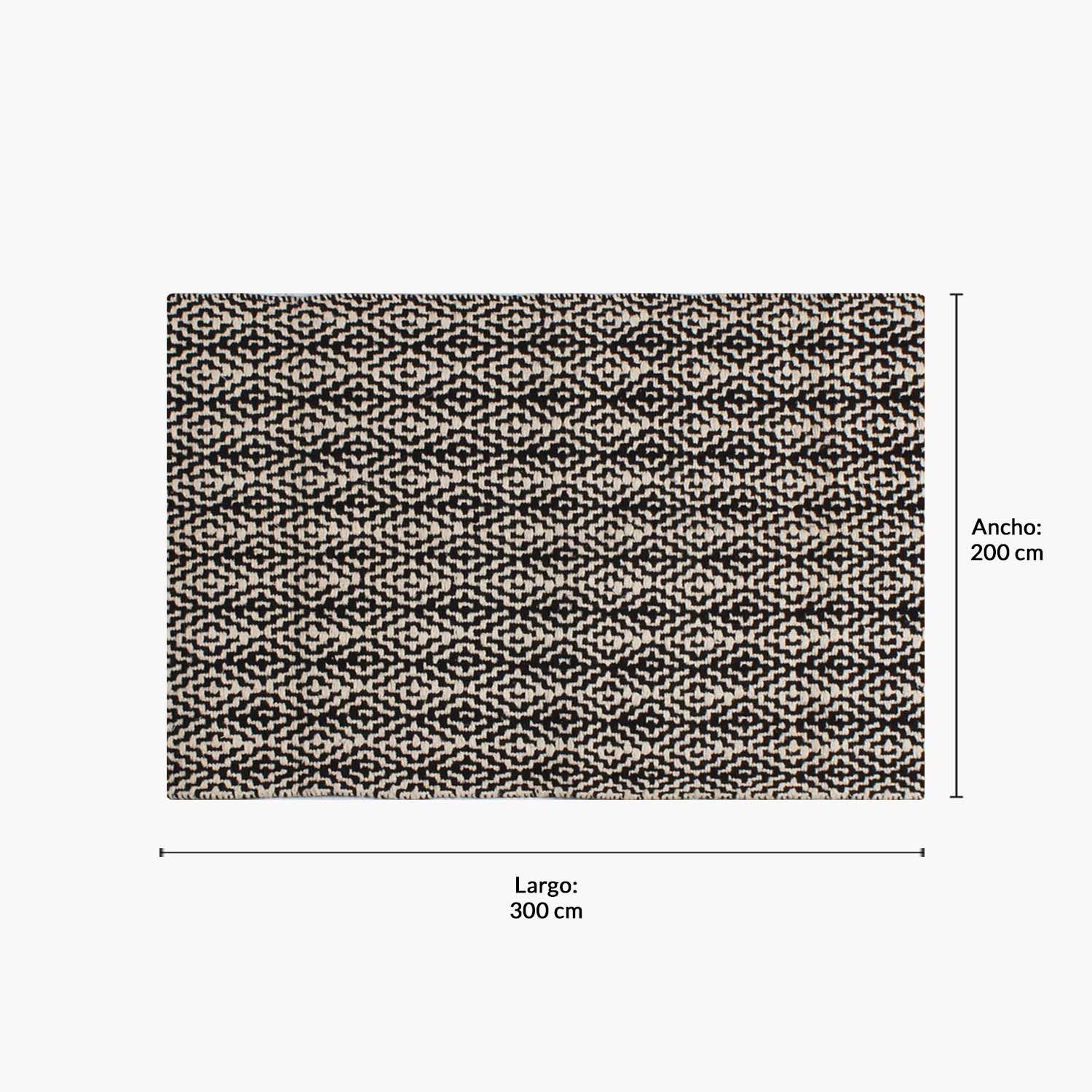 Alfombra Algodon Nepal 200x300 Negro-5