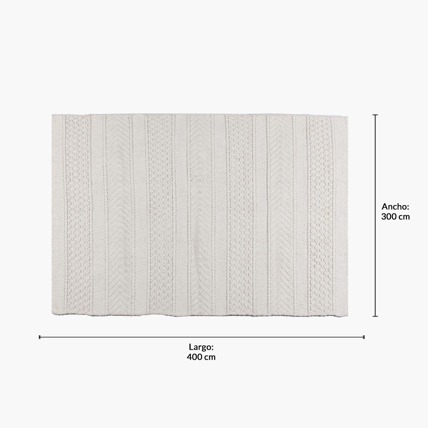 Alfombra Algodon Bartolome 300x400 Blanco-5
