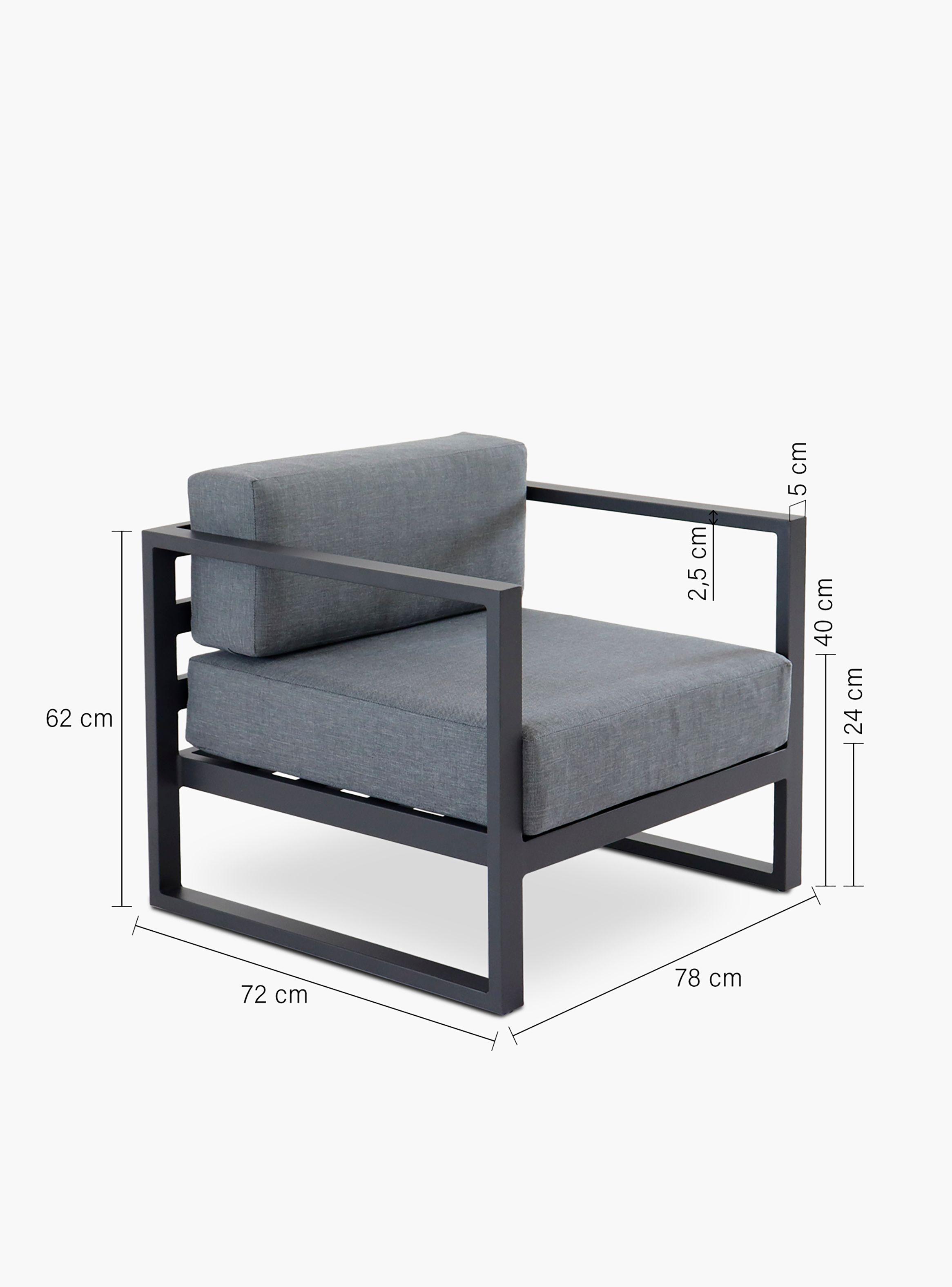 Sofá 1C Montego OLE Gris oscuro/Gris-7