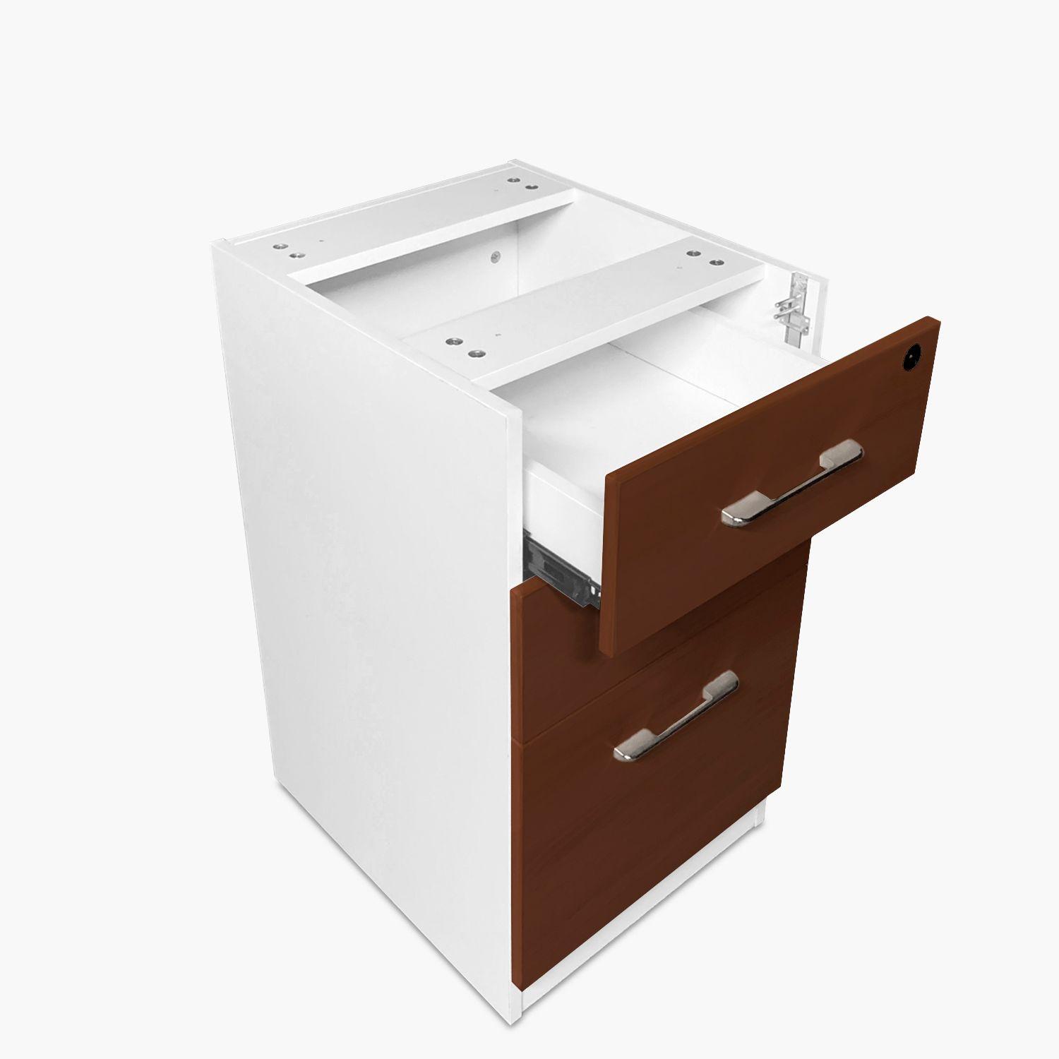 Cajonera Melamina Pedestal Wengue/Blanco-2