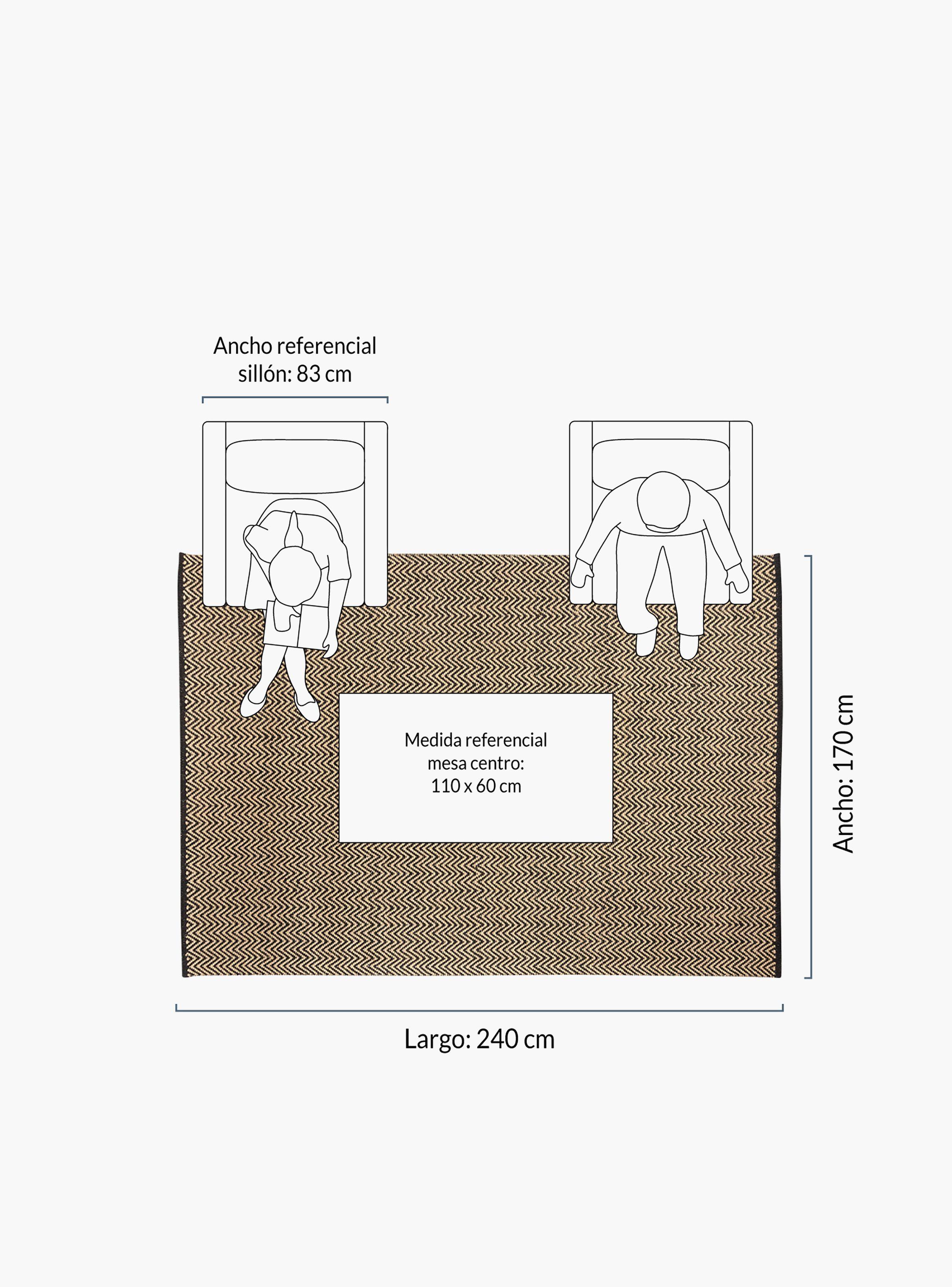 Alfombra Yute Chevron 170x240 Negro-5