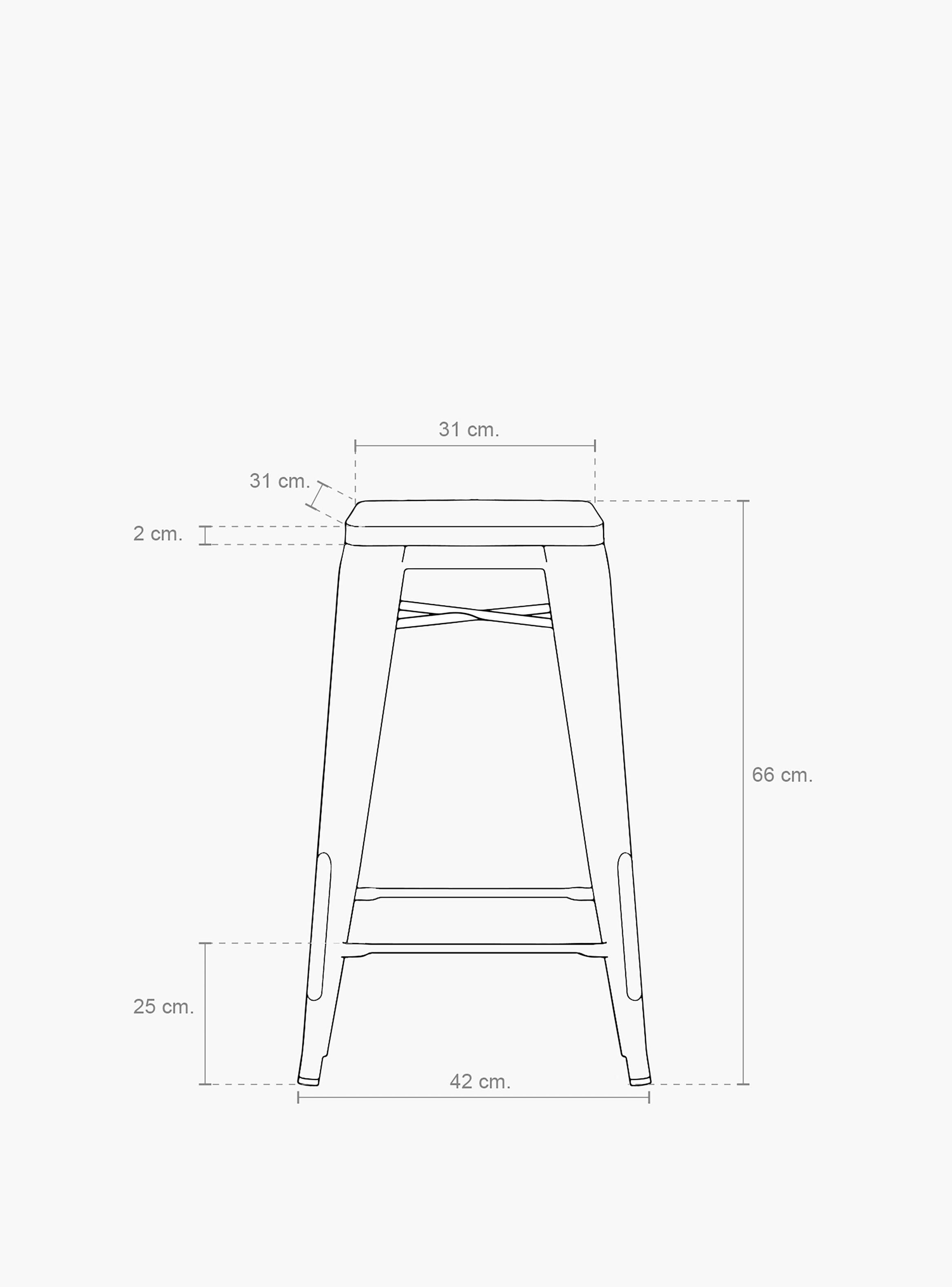 Pack 4 Taburetes Tolix 66 Asiento Madera Menta-3